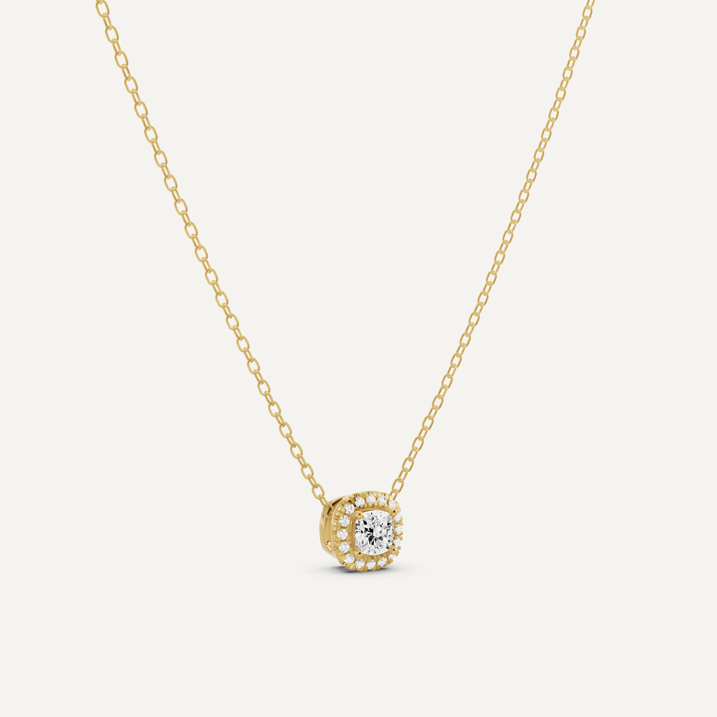 1/3 ctw Cushion Diamond Halo Fashion Pendant - Lotus Diamond