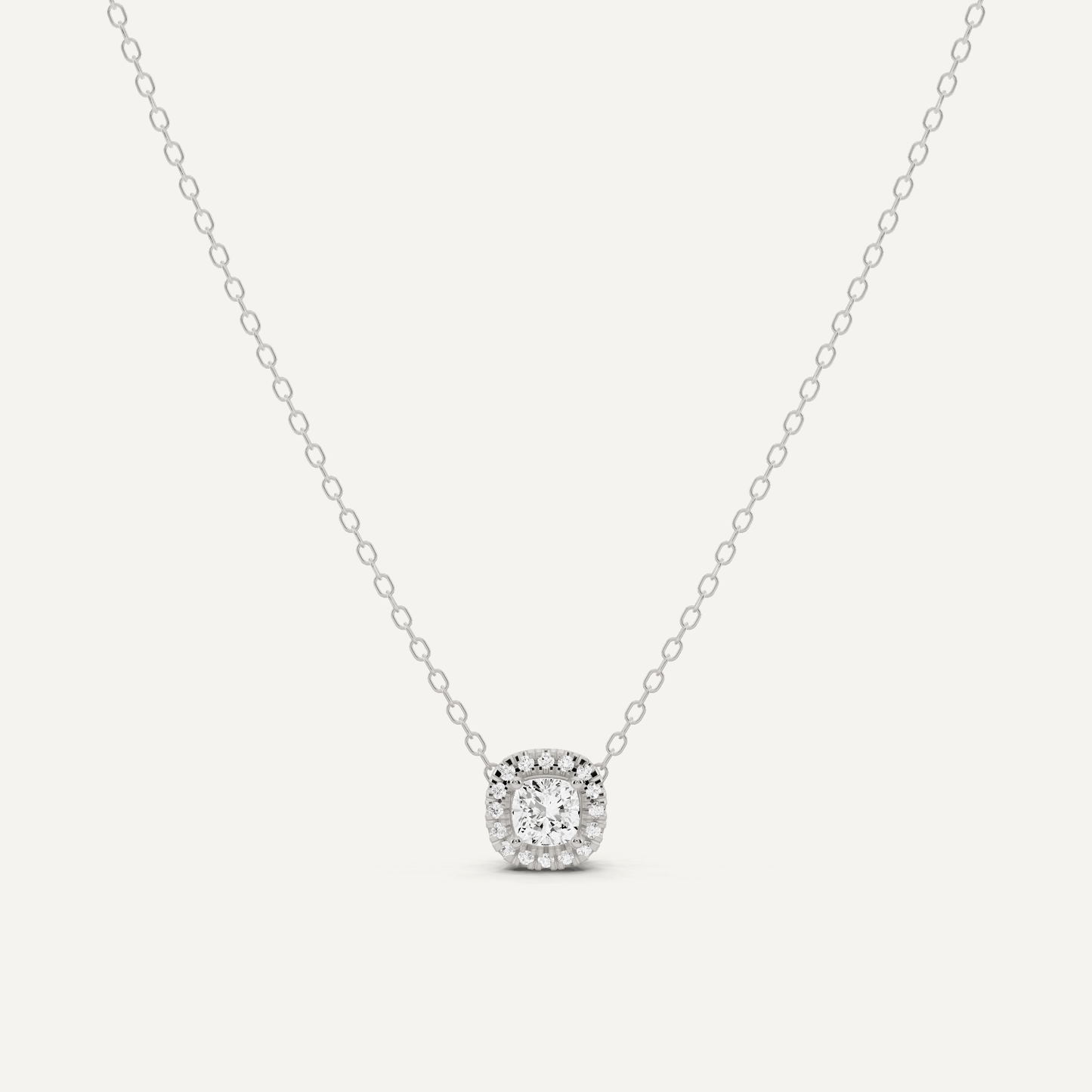 1/3 ctw Cushion Diamond Halo Fashion Pendant - Lotus Diamond