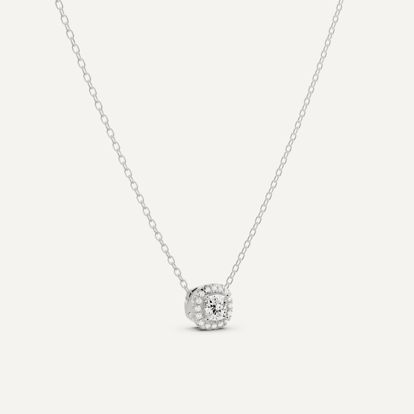 1/3 ctw Cushion Diamond Halo Fashion Pendant - Lotus Diamond
