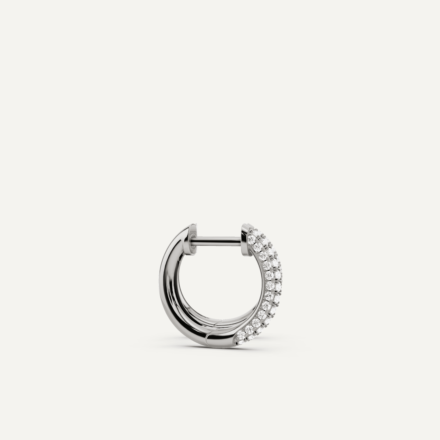 1/3 ctw Round Diamond Dome Huggie Hoop Earrings - Lotus Diamond