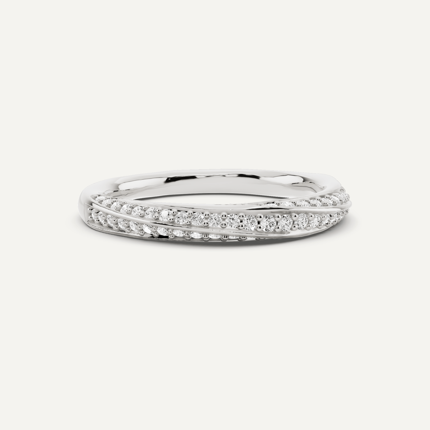 1/3 ctw Round Diamond Spiral Twist Wedding Band - Lotus Diamond
