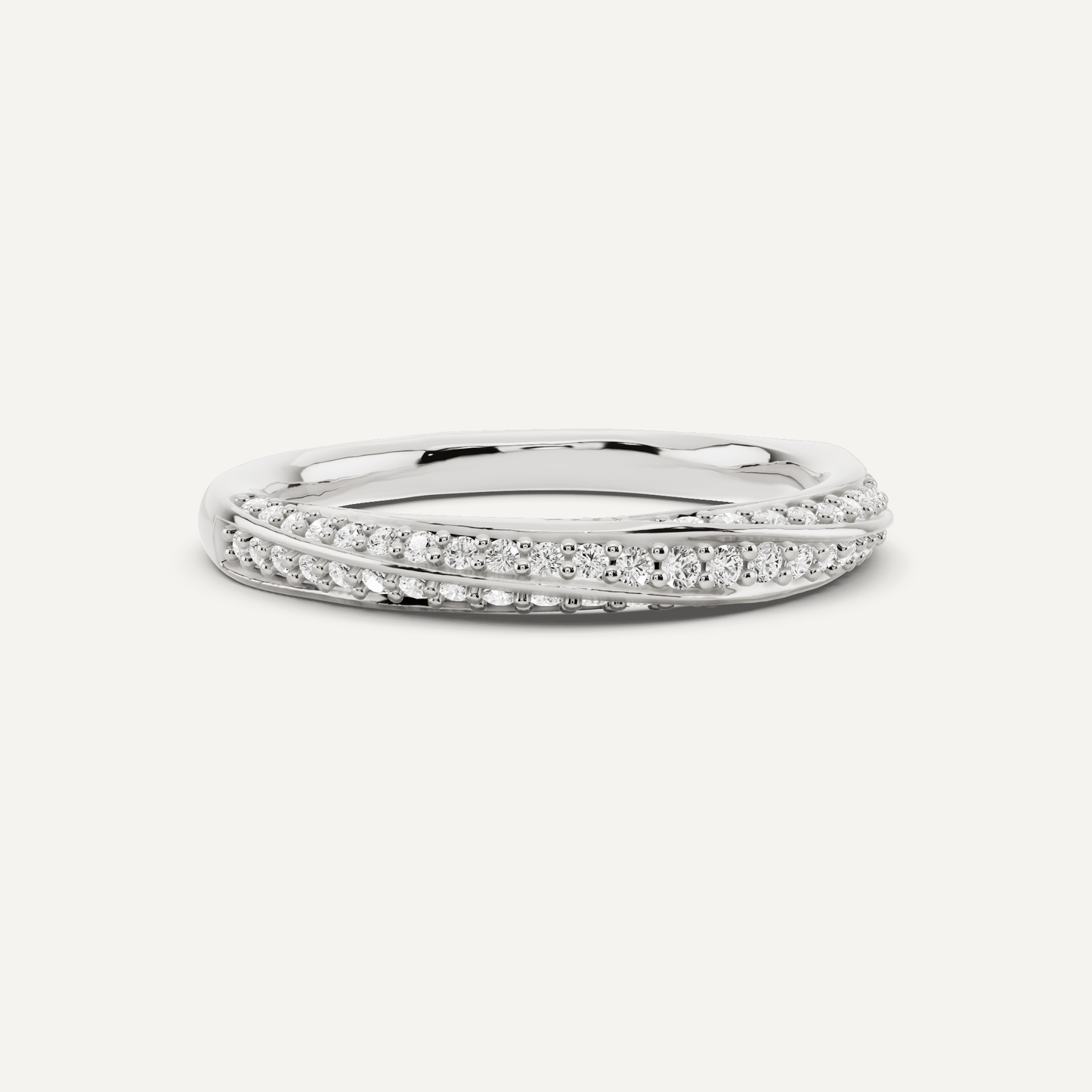 1/3 ctw Round Diamond Spiral Twist Wedding Band - Lotus Diamond