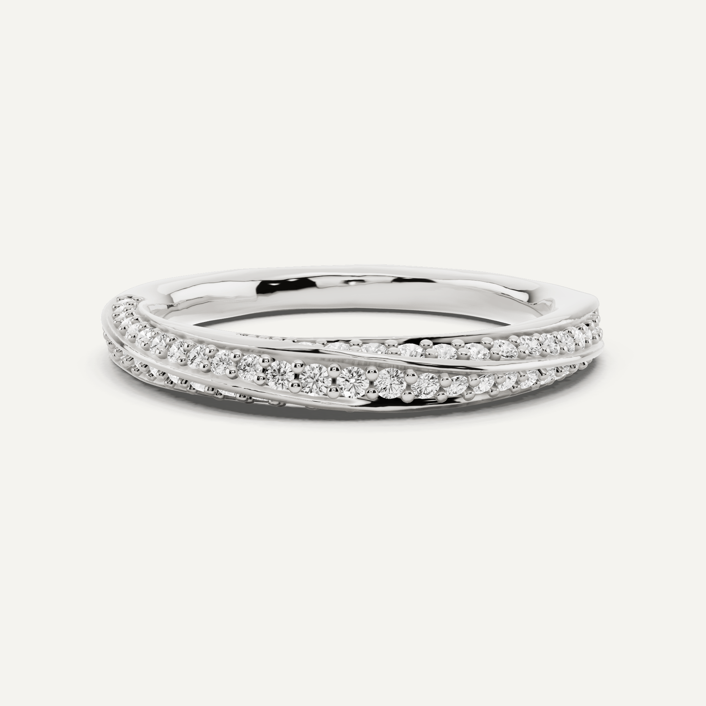 1/3 ctw Round Diamond Spiral Twist Wedding Band - Lotus Diamond