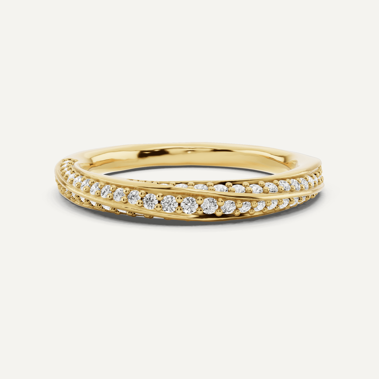 1/3 ctw Round Diamond Spiral Twist Wedding Band - Lotus Diamond