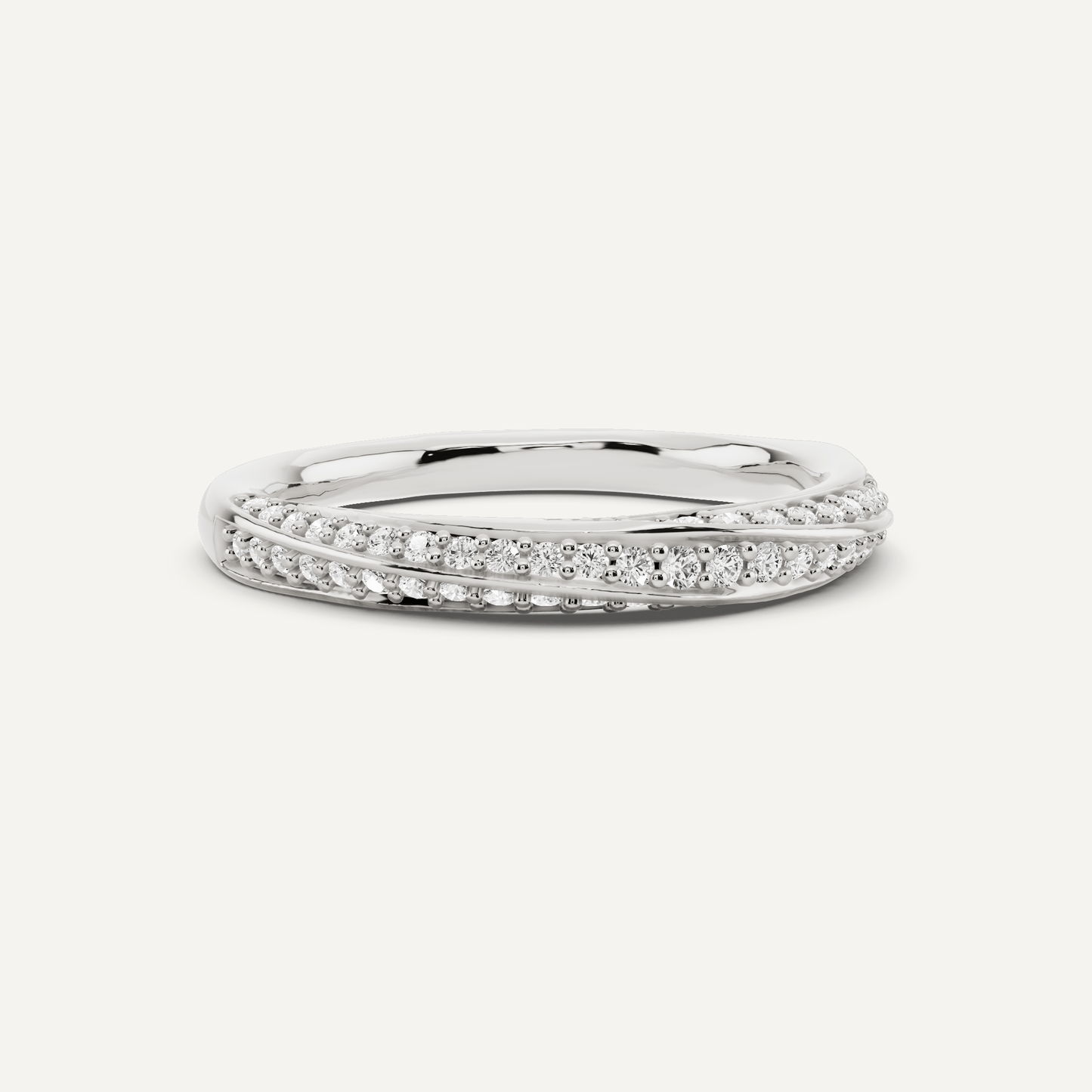 1/3 ctw Round Diamond Spiral Twist Wedding Band - Lotus Diamond