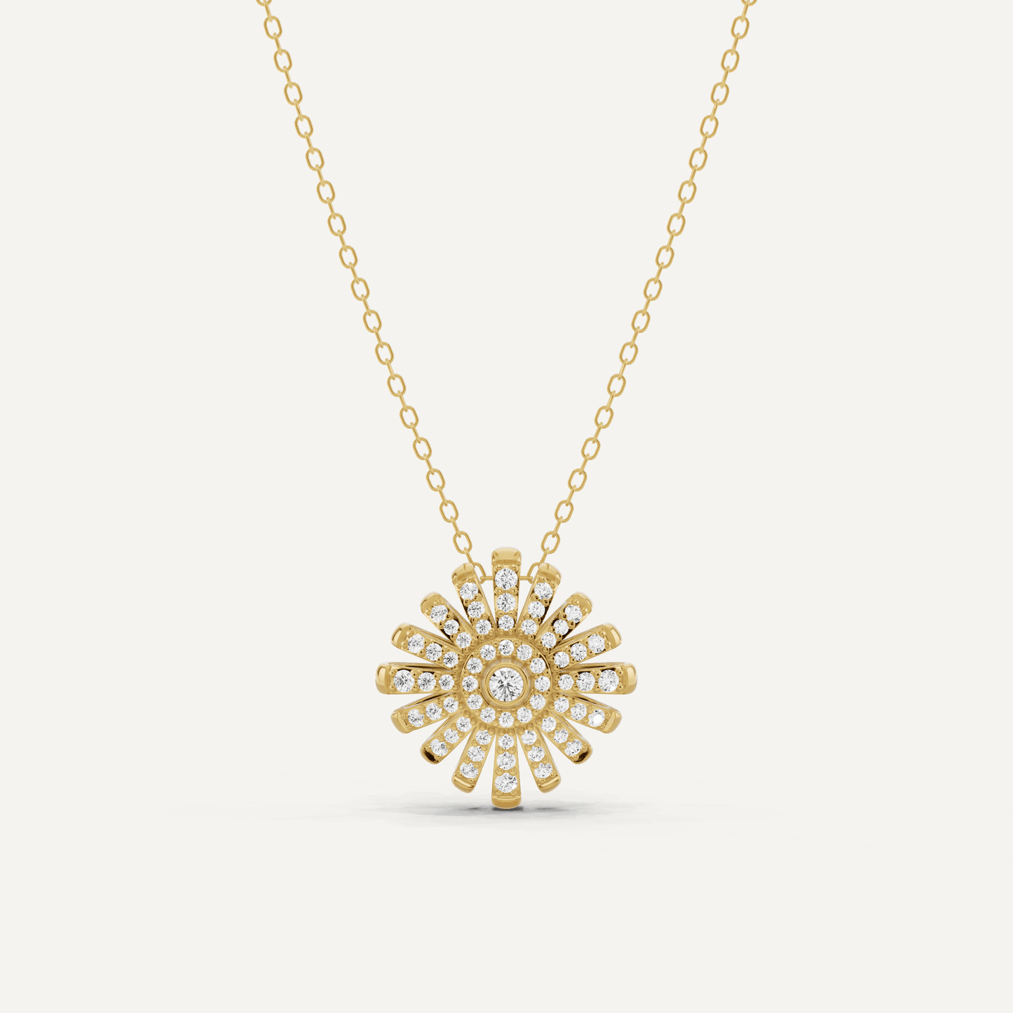 1/3 ctw Round Diamond Sunburst Fashion Pendant - Lotus Diamond
