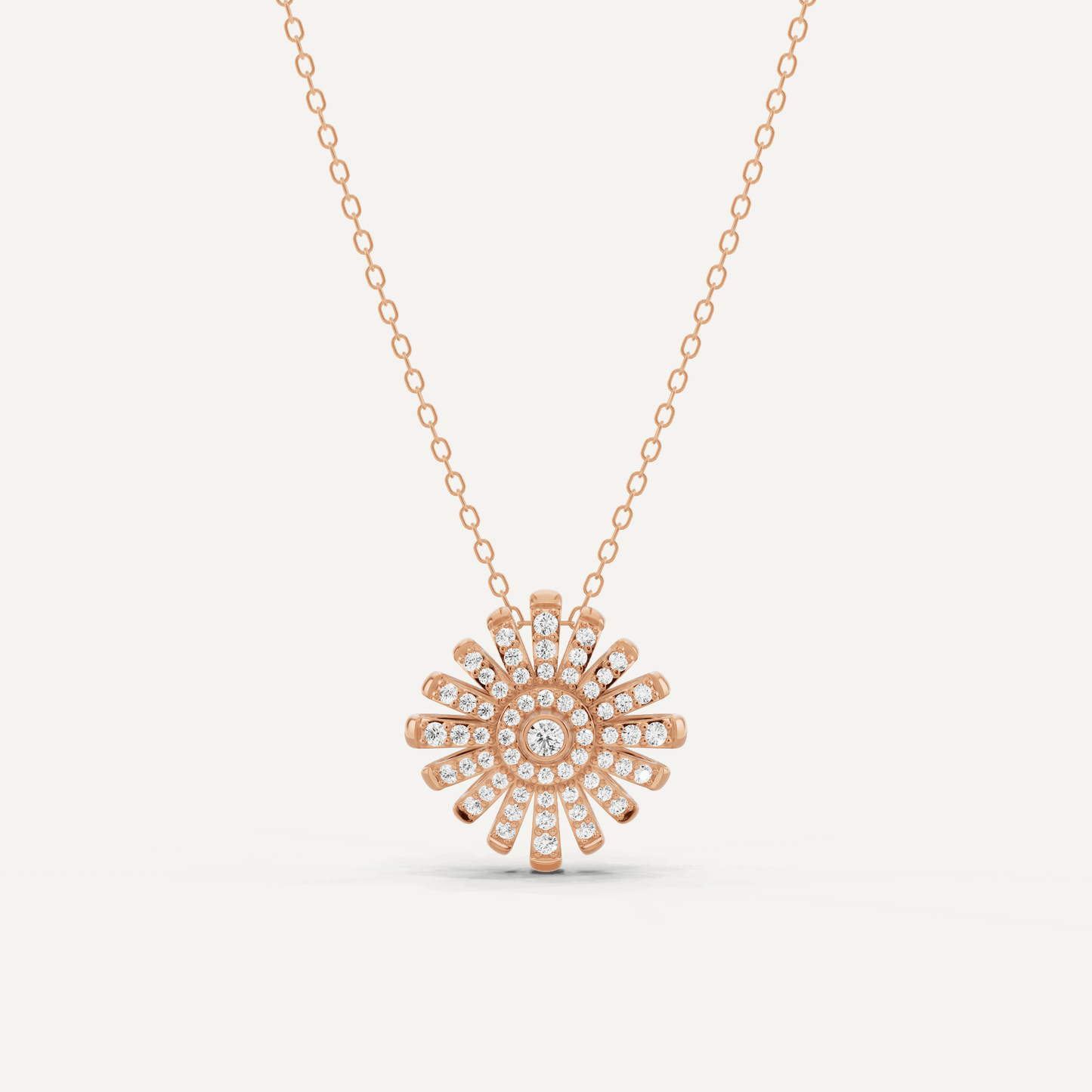 1/3 ctw Round Diamond Sunburst Fashion Pendant - Lotus Diamond