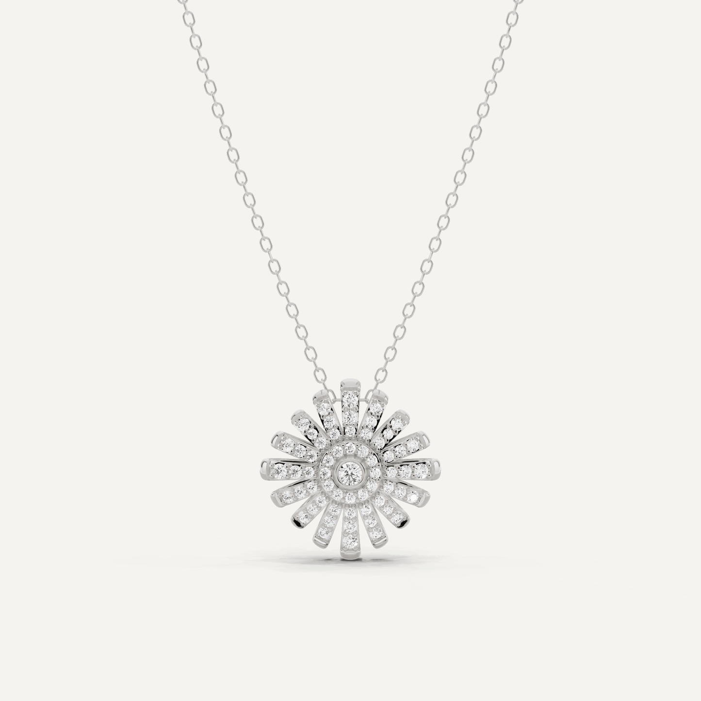 1/3 ctw Round Diamond Sunburst Fashion Pendant - Lotus Diamond