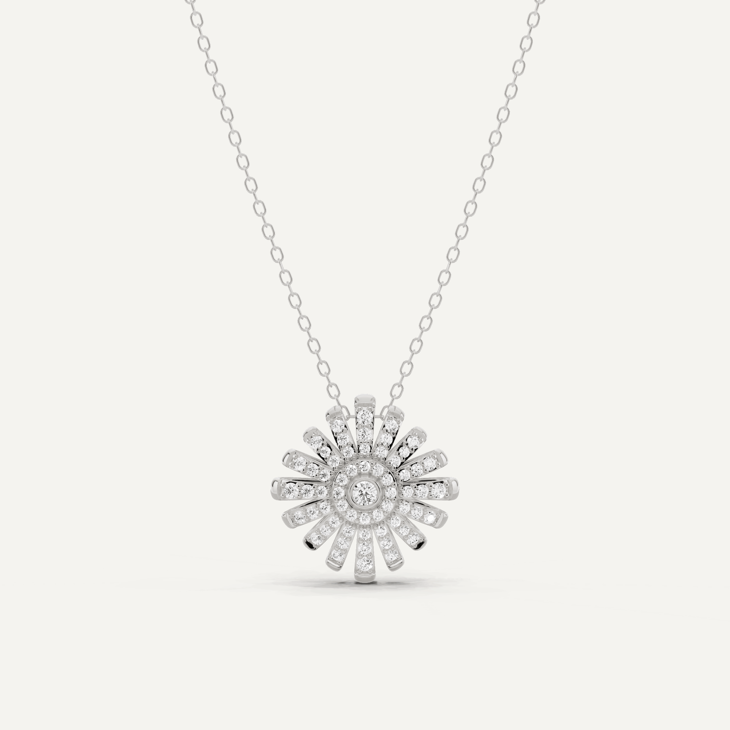 1/3 ctw Round Diamond Sunburst Fashion Pendant - Lotus Diamond
