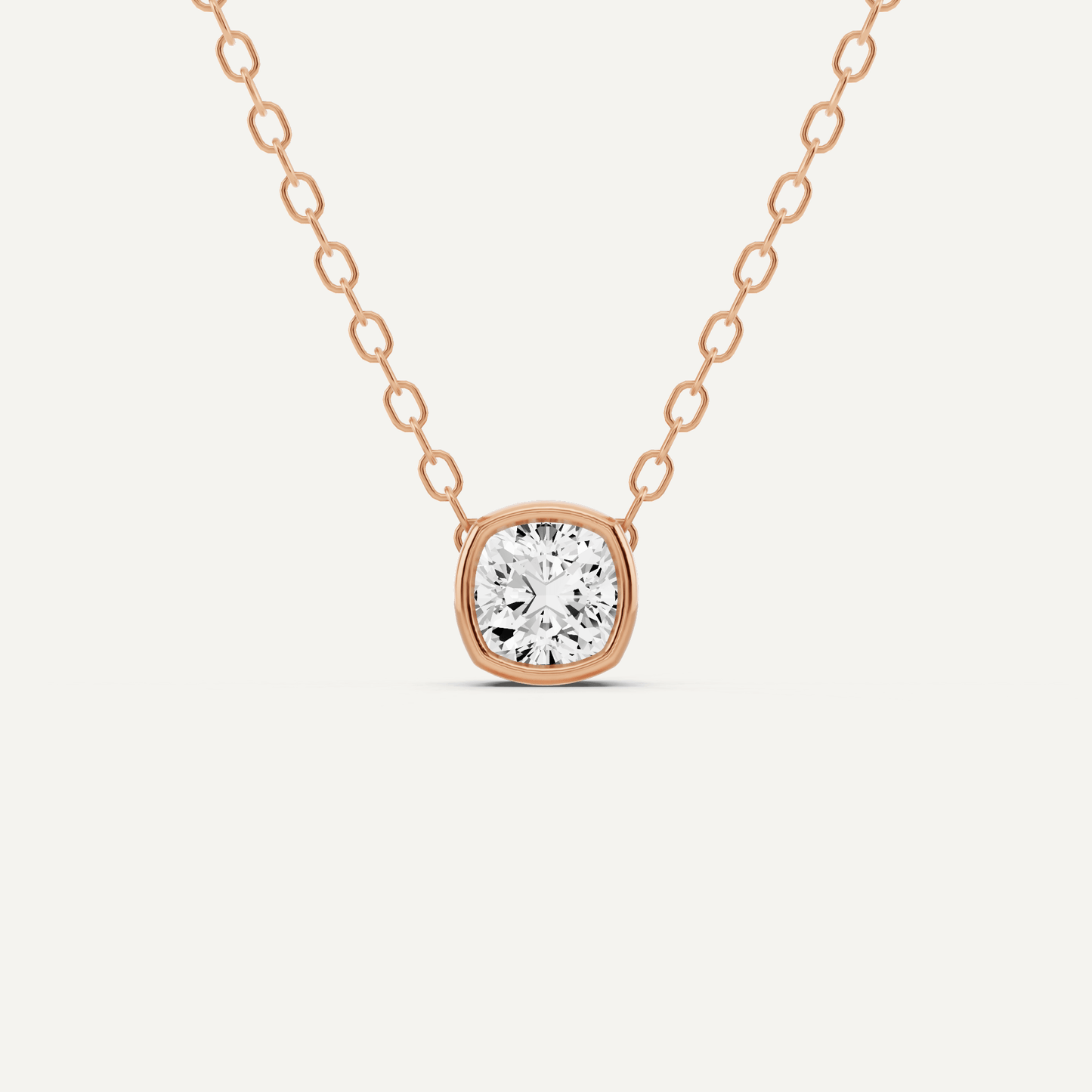 1/4 ctw Cushion Diamond Bezel Set Solitaire Pendant - Lotus Diamond