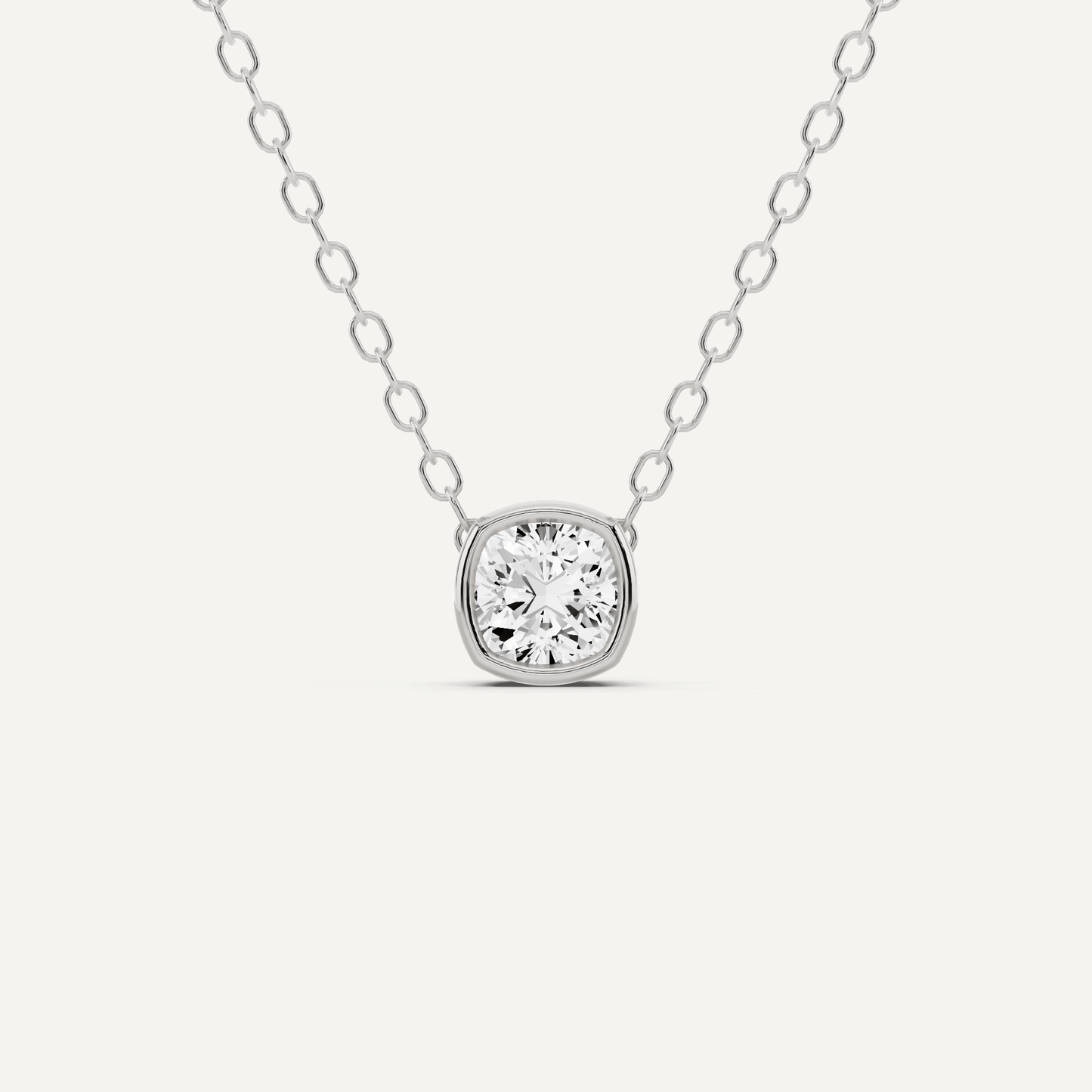 1/4 ctw Cushion Diamond Bezel Set Solitaire Pendant - Lotus Diamond