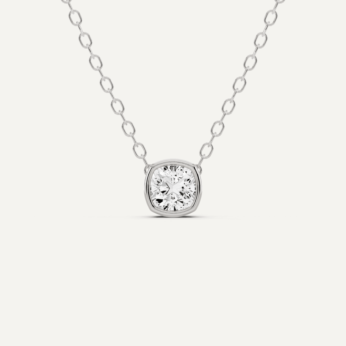 1/4 ctw Cushion Diamond Bezel Set Solitaire Pendant - Lotus Diamond