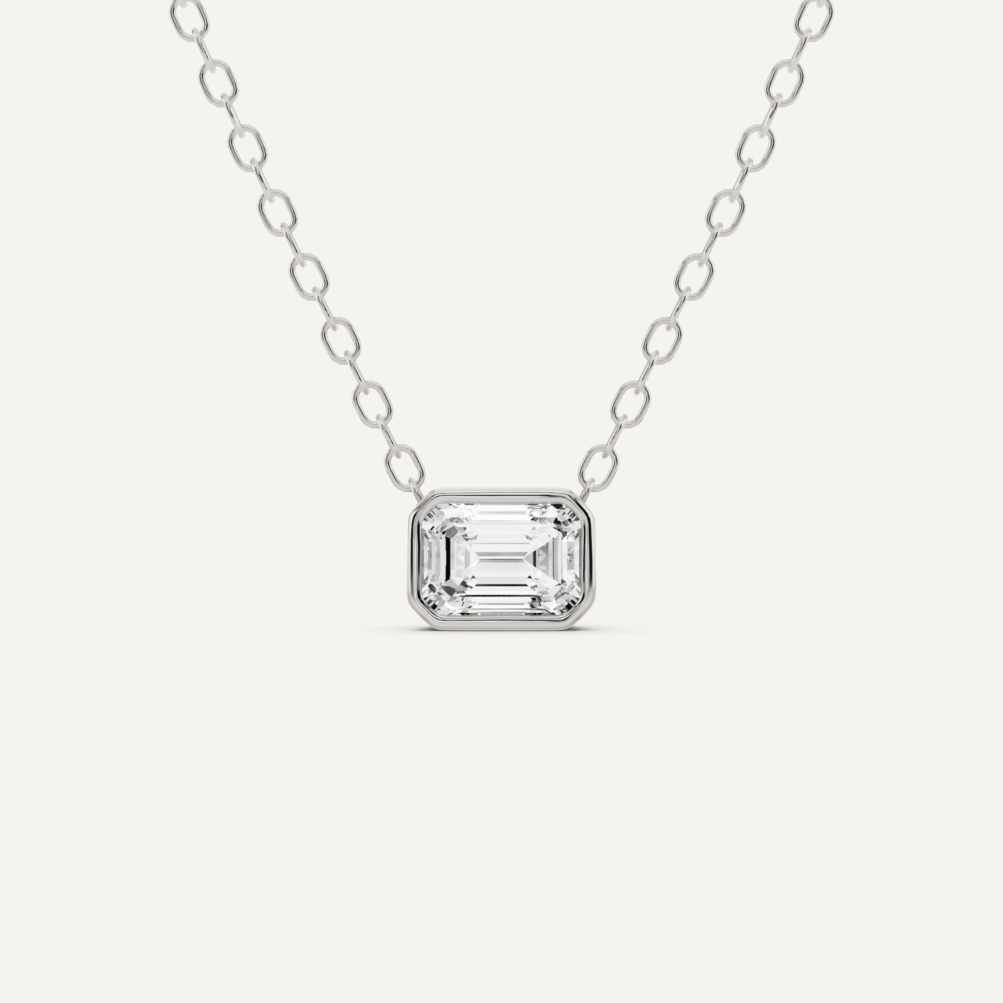 1/4 ctw Emerald Diamond Bezel Set Solitaire Pendant - Lotus Diamond