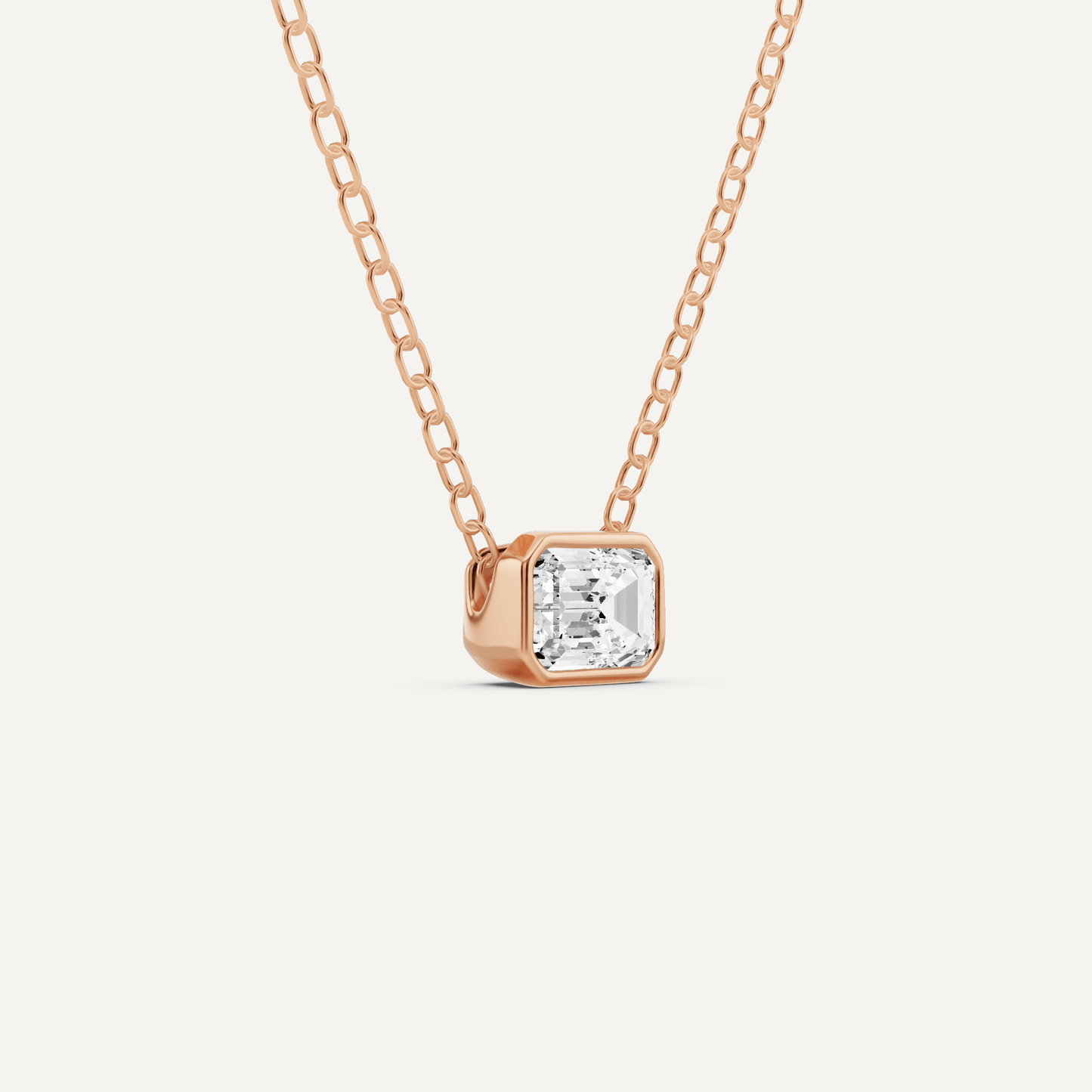 1/4 ctw Emerald Diamond Bezel Set Solitaire Pendant - Lotus Diamond