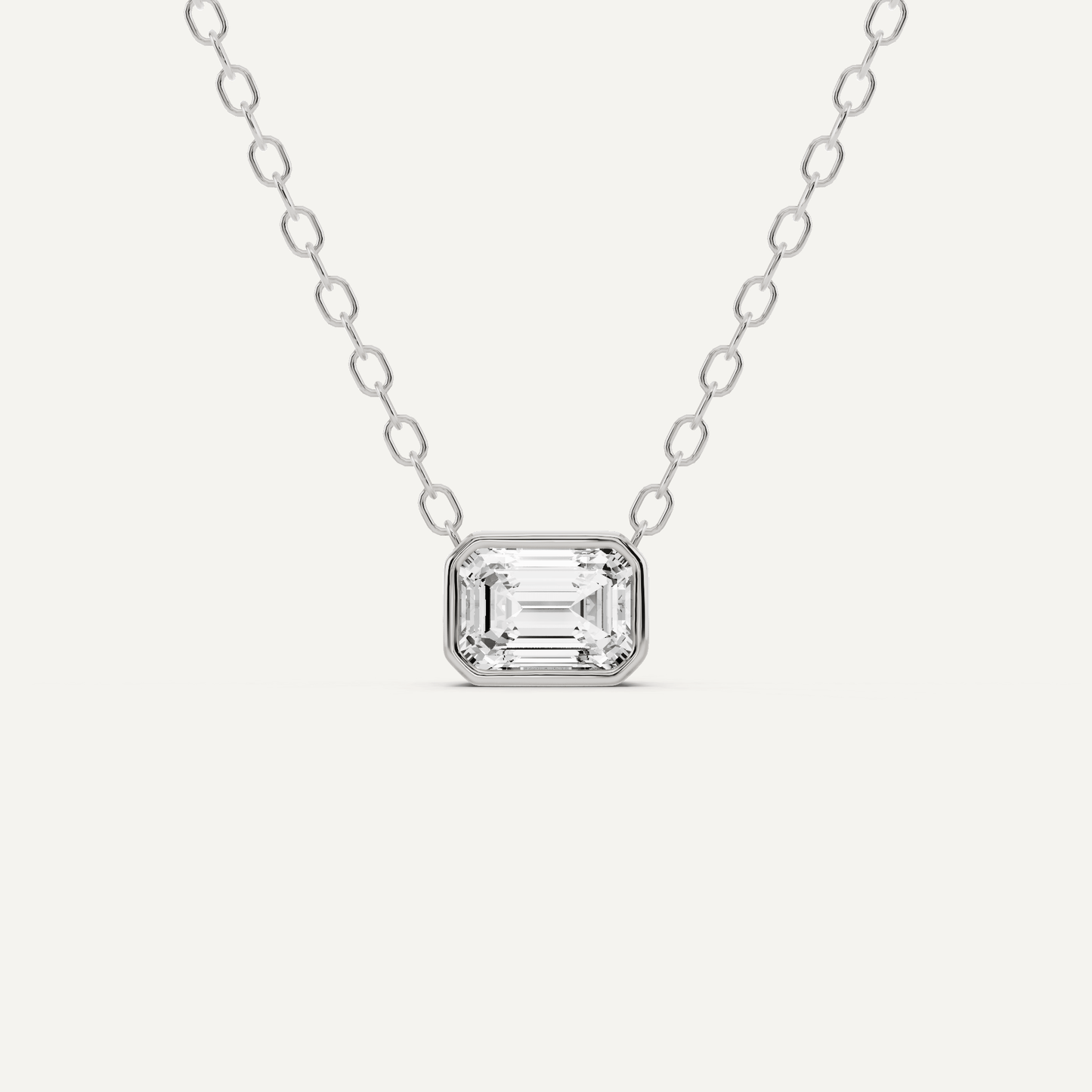 1/4 ctw Emerald Diamond Bezel Set Solitaire Pendant - Lotus Diamond