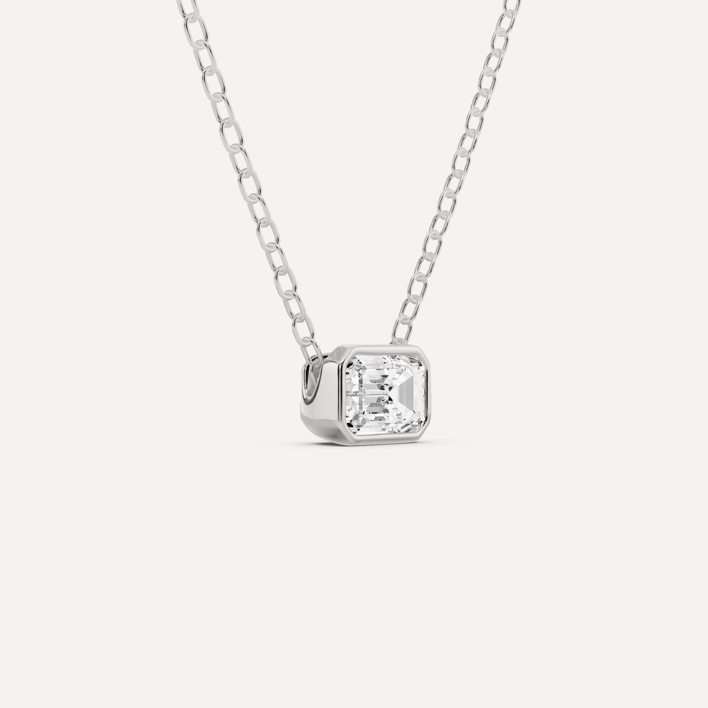 1/4 ctw Emerald Diamond Bezel Set Solitaire Pendant - Lotus Diamond