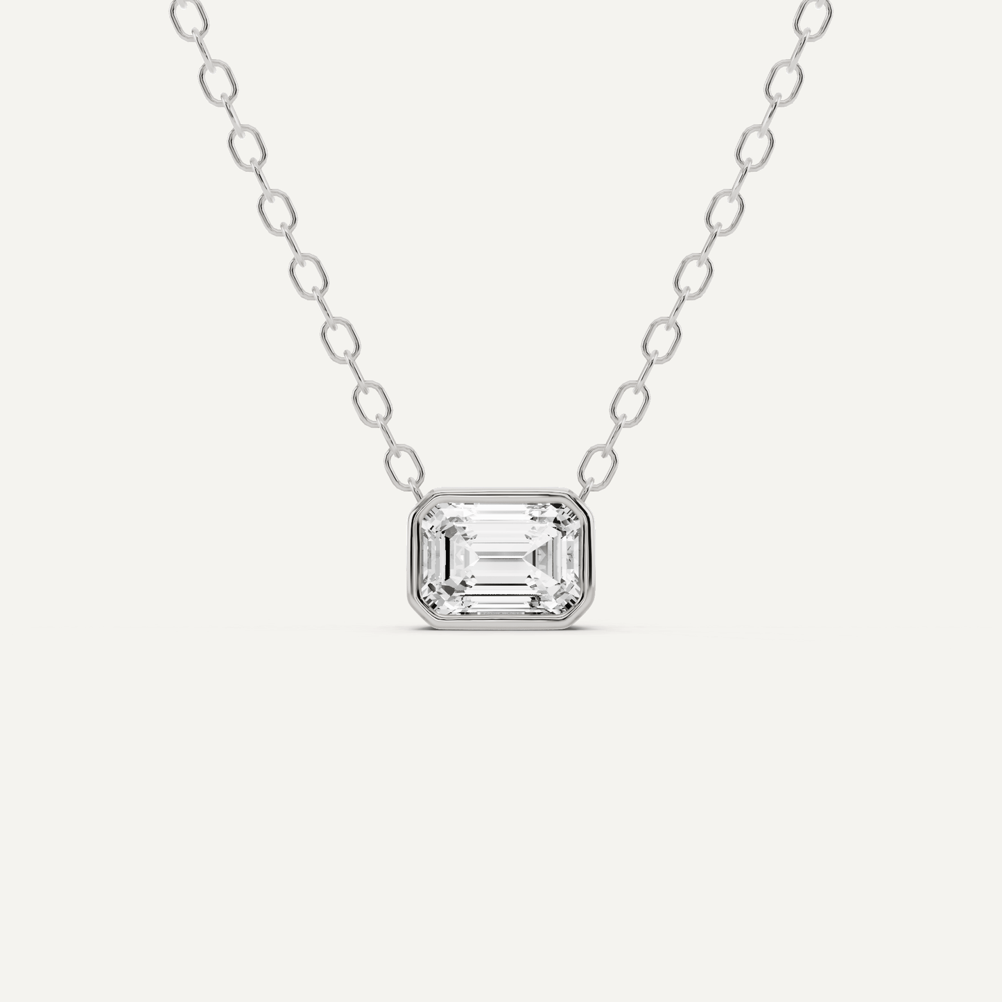 1/4 ctw Emerald Diamond Bezel Set Solitaire Pendant - Lotus Diamond