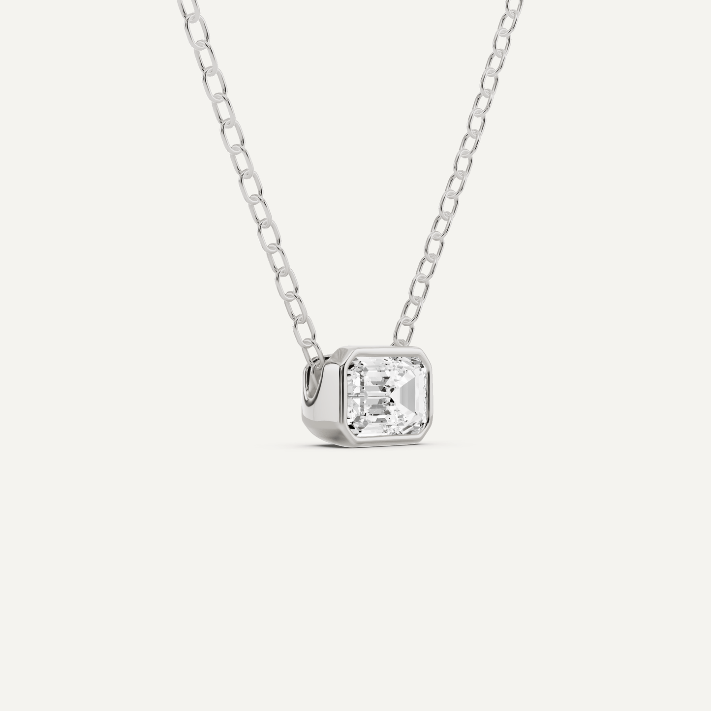 1/4 ctw Emerald Diamond Bezel Set Solitaire Pendant - Lotus Diamond