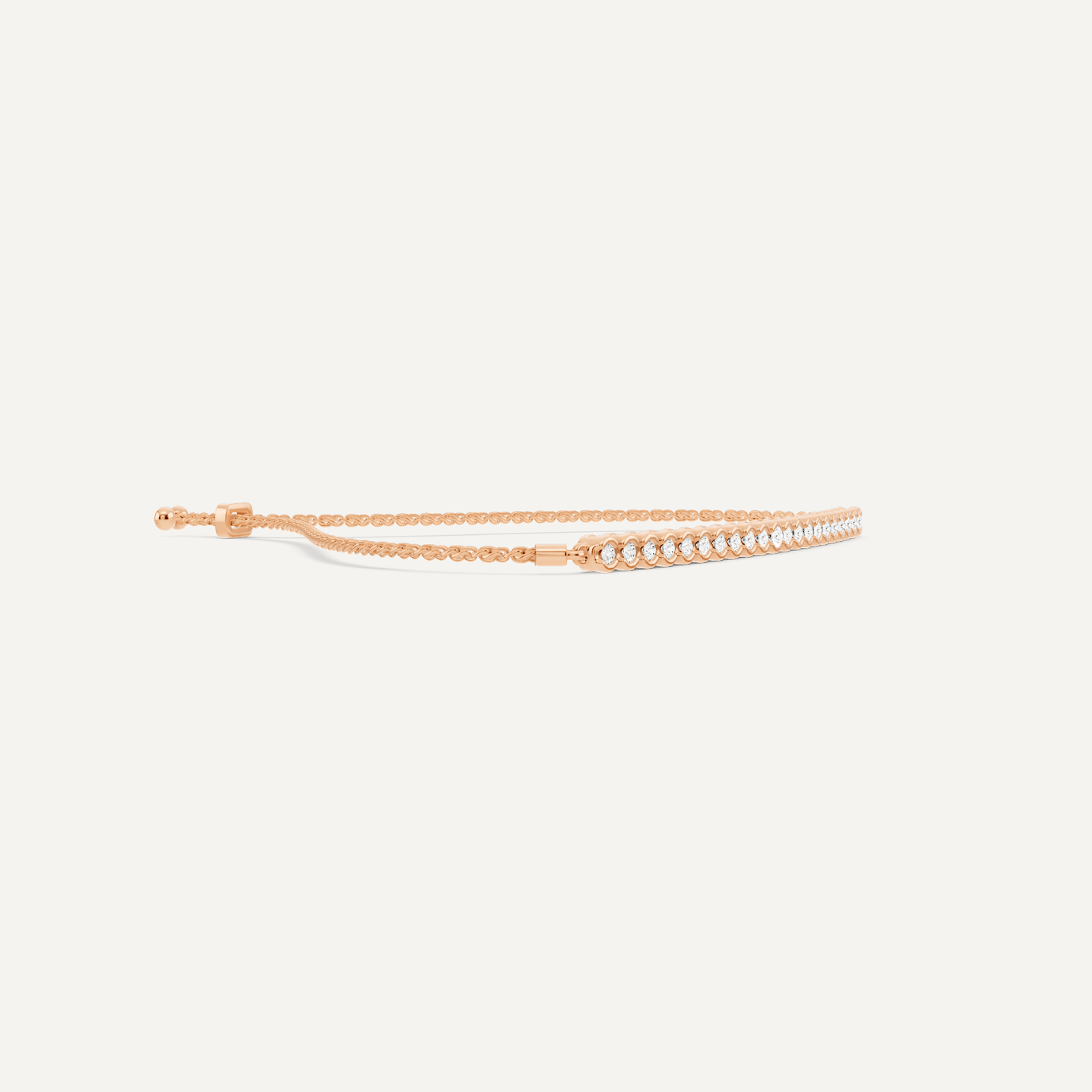 1/4 ctw Round Diamond Bezel Set Bolo Fashion Bracelet - Lotus Diamond