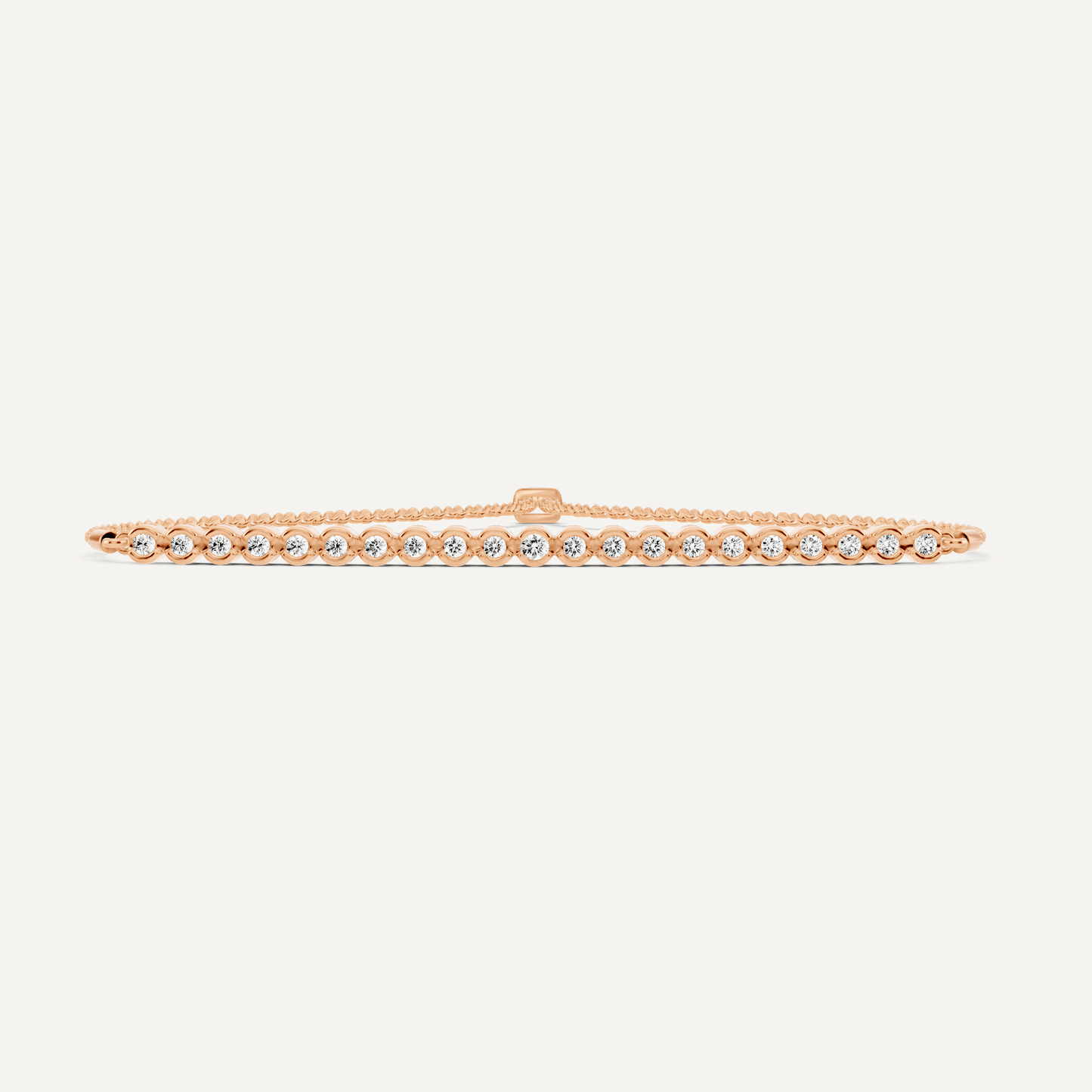 1/4 ctw Round Diamond Bezel Set Bolo Fashion Bracelet - Lotus Diamond