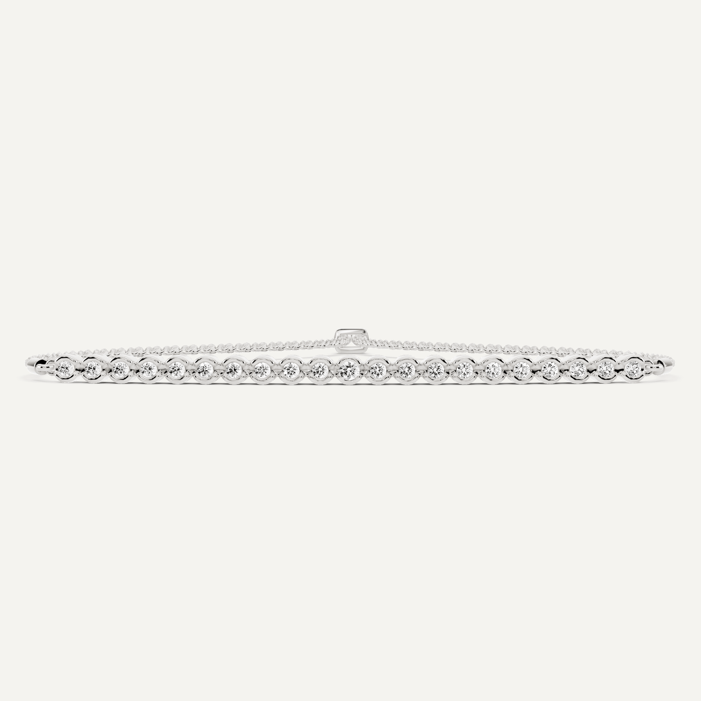 1/4 ctw Round Diamond Bezel Set Bolo Fashion Bracelet - Lotus Diamond