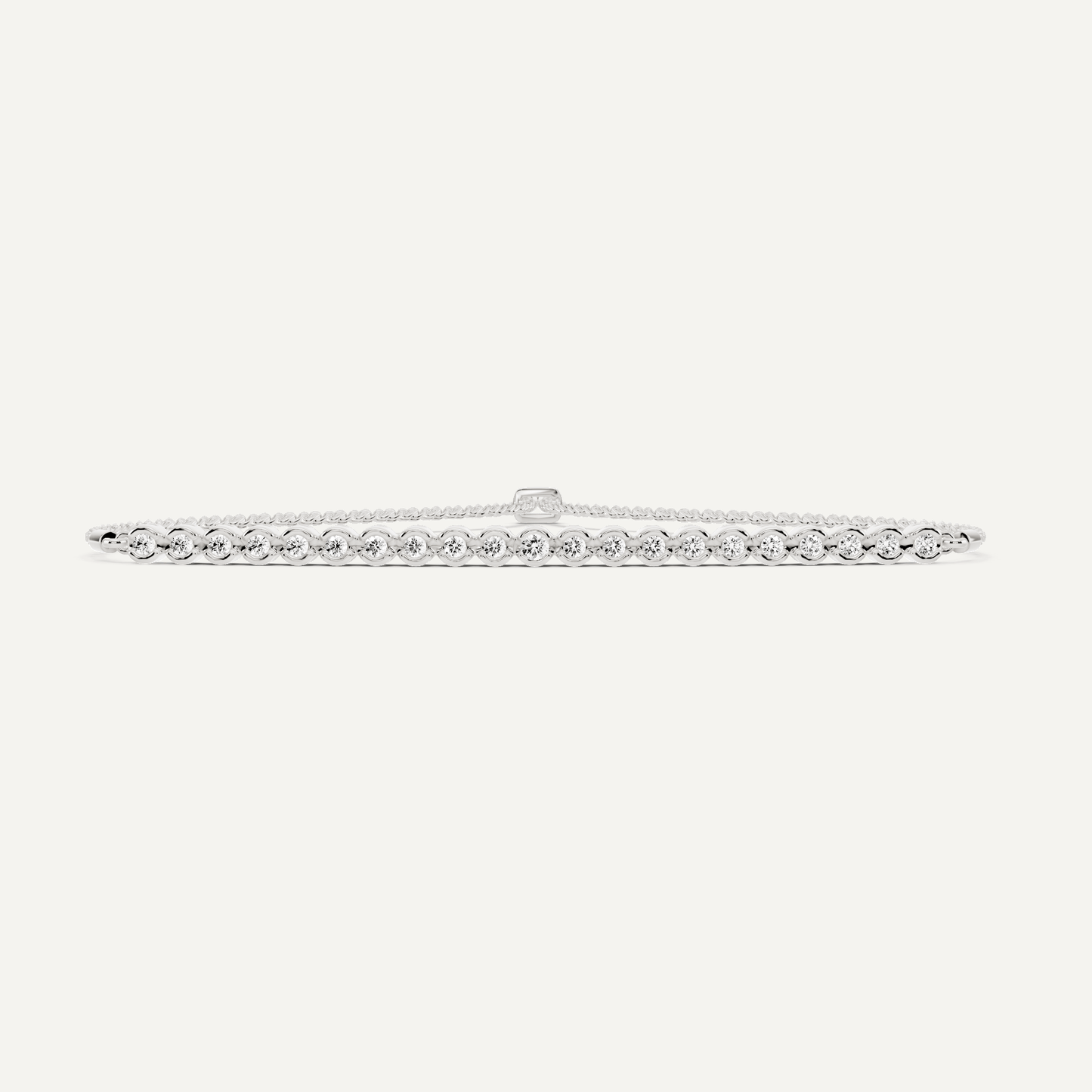 1/4 ctw Round Diamond Bezel Set Bolo Fashion Bracelet - Lotus Diamond