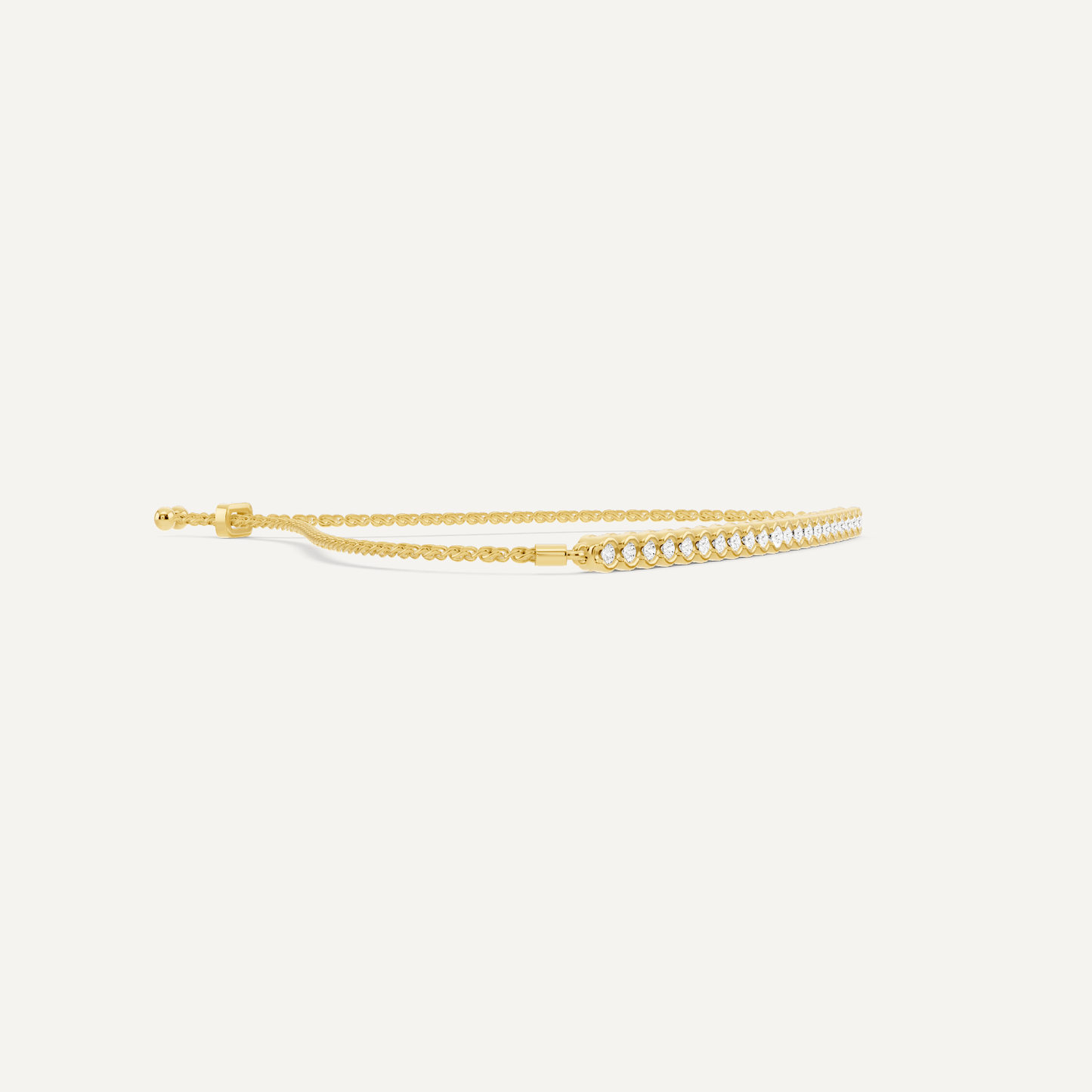 1/4 ctw Round Diamond Bezel Set Bolo Fashion Bracelet - Lotus Diamond