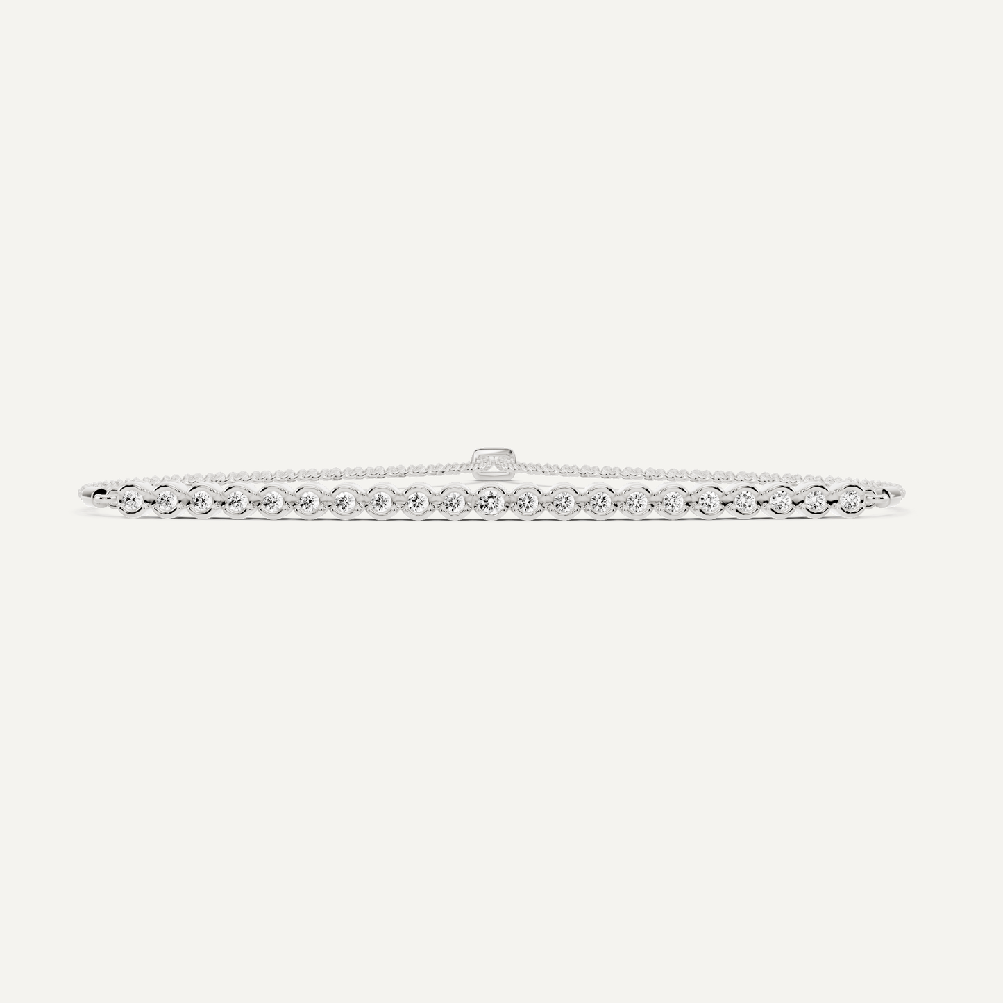 1/4 ctw Round Diamond Bezel Set Bolo Fashion Bracelet - Lotus Diamond