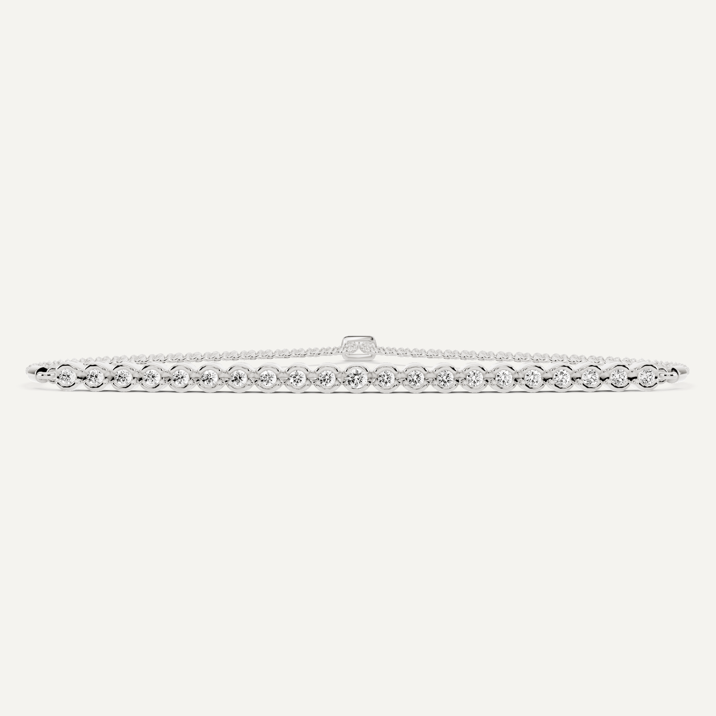 1/4 ctw Round Diamond Bezel Set Bolo Fashion Bracelet - Lotus Diamond