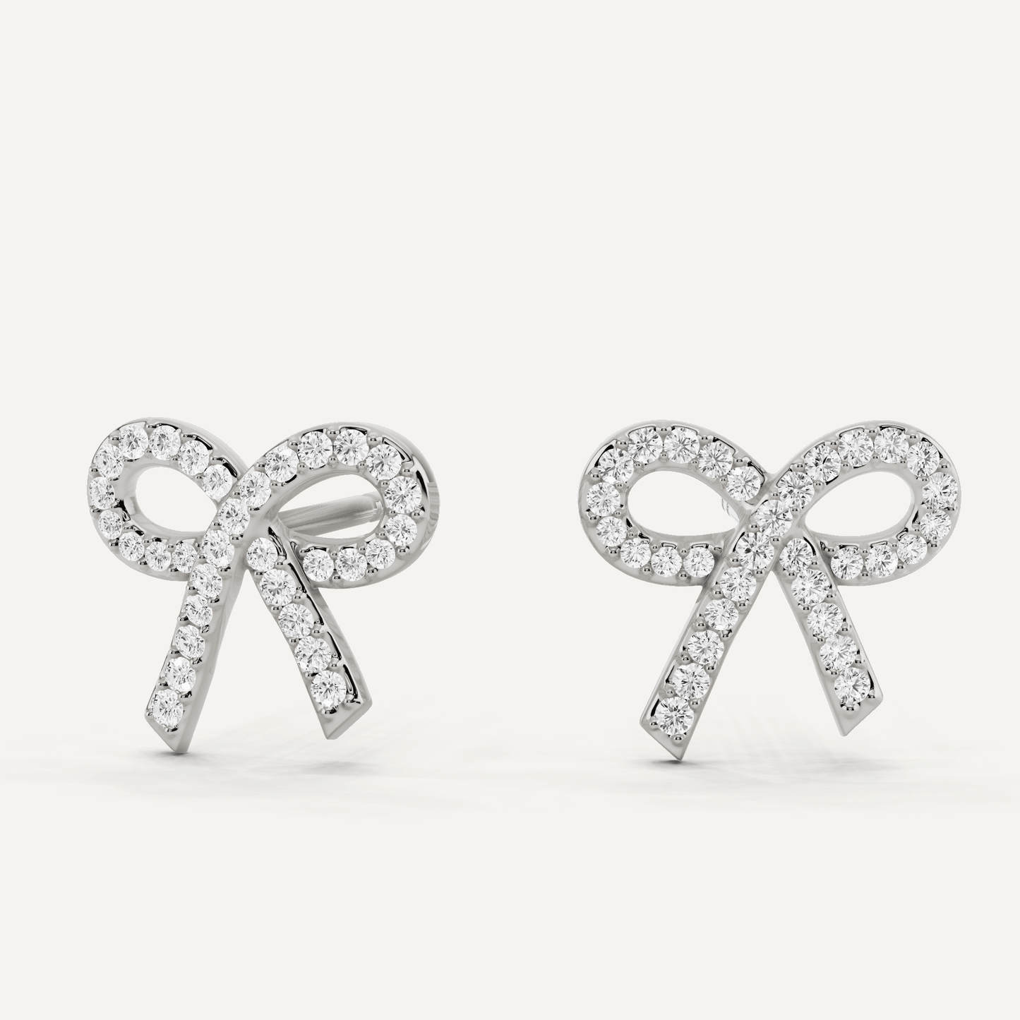 1/4 ctw Round Diamond Bow Shape Fashion Earrings - Lotus Diamond