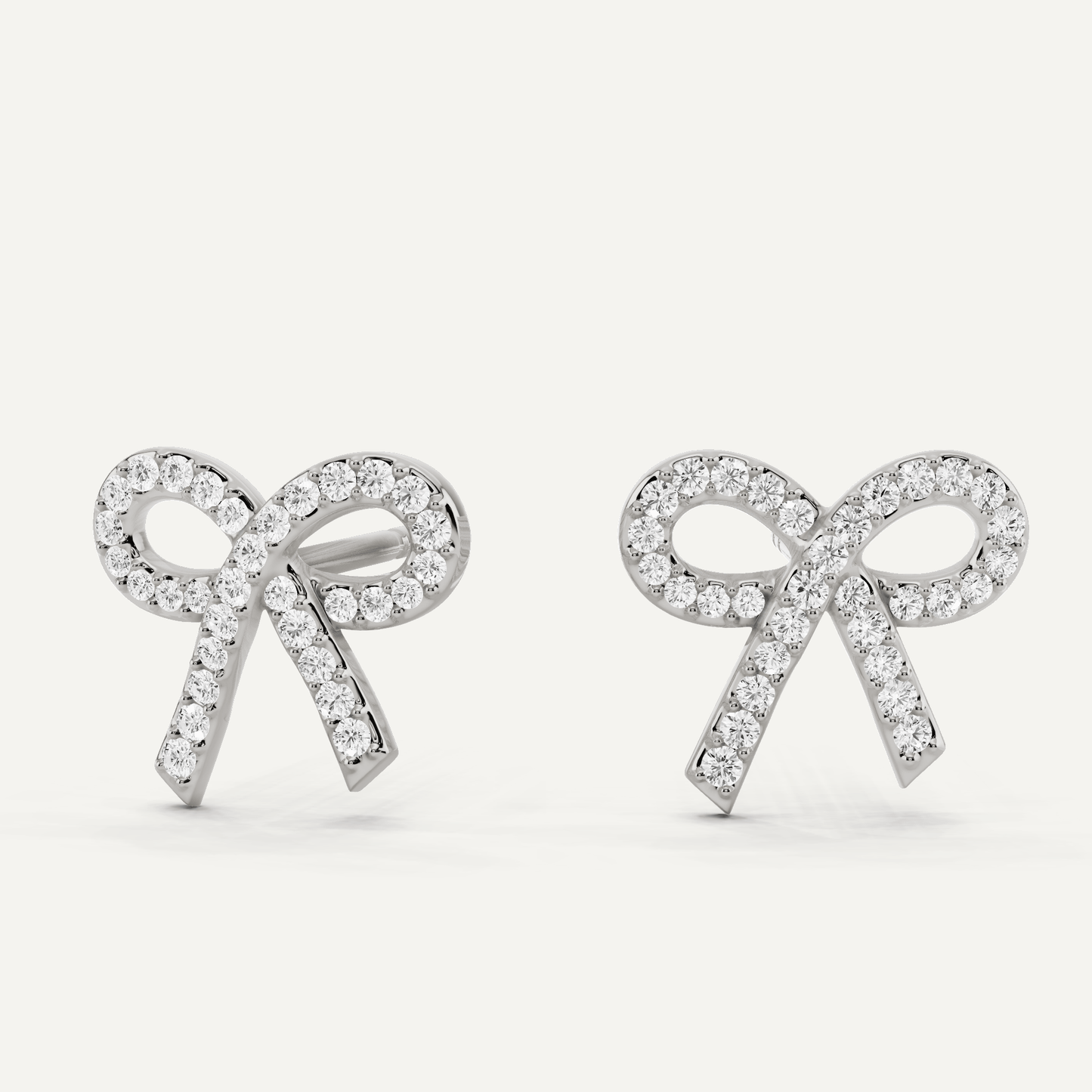 1/4 ctw Round Diamond Bow Shape Fashion Earrings - Lotus Diamond