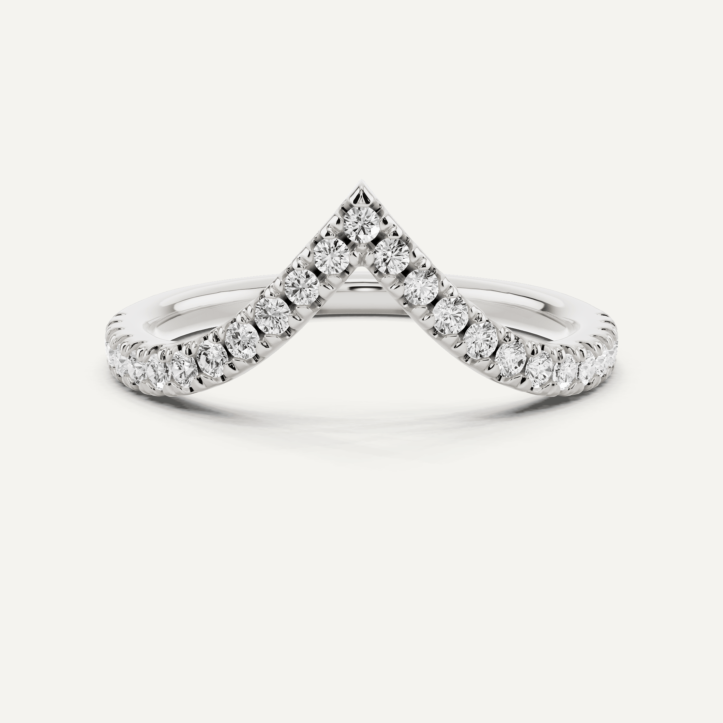 1/4 ctw Round Diamond Chevron Wedding Band - Lotus Diamond