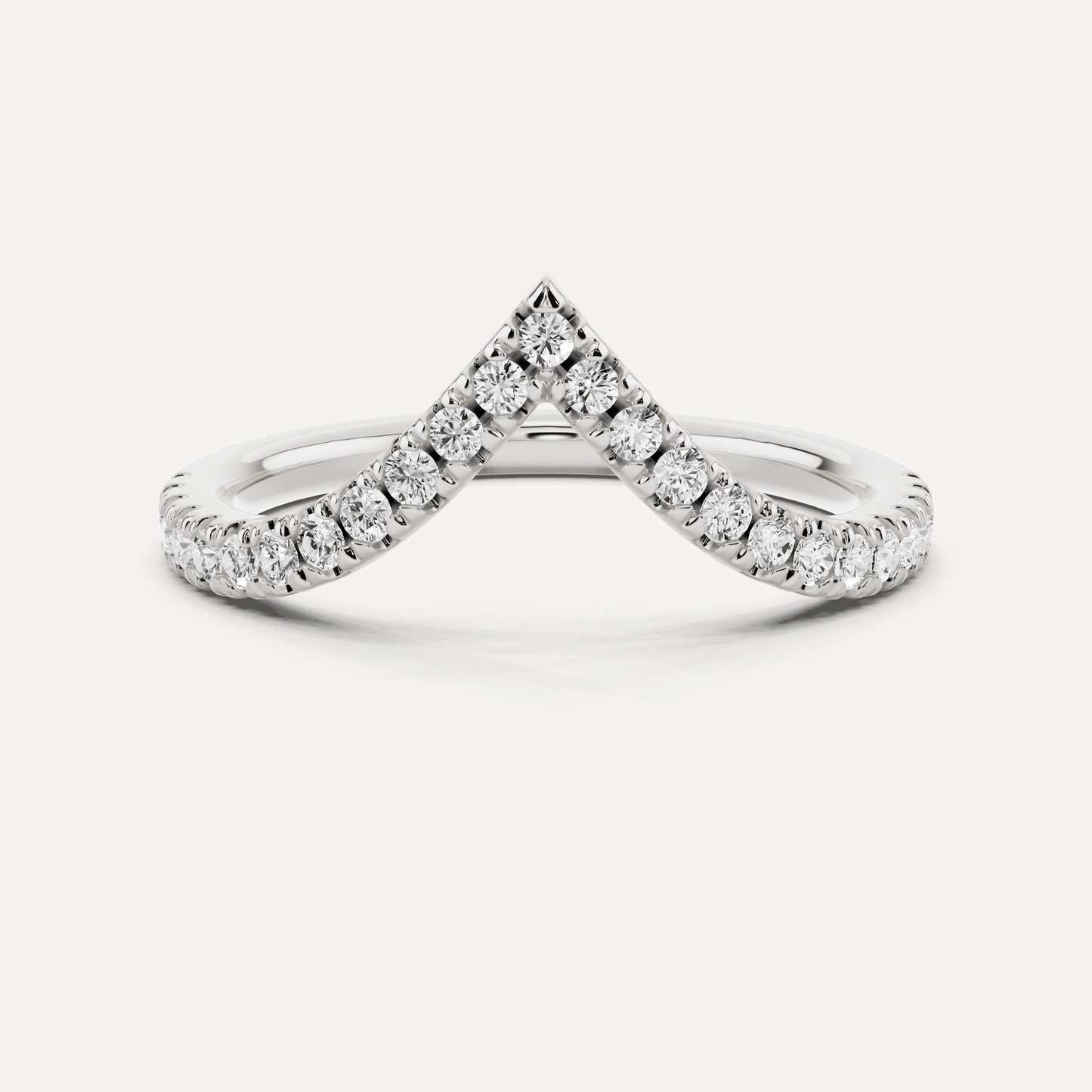 1/4 ctw Round Diamond Chevron Wedding Band - Lotus Diamond