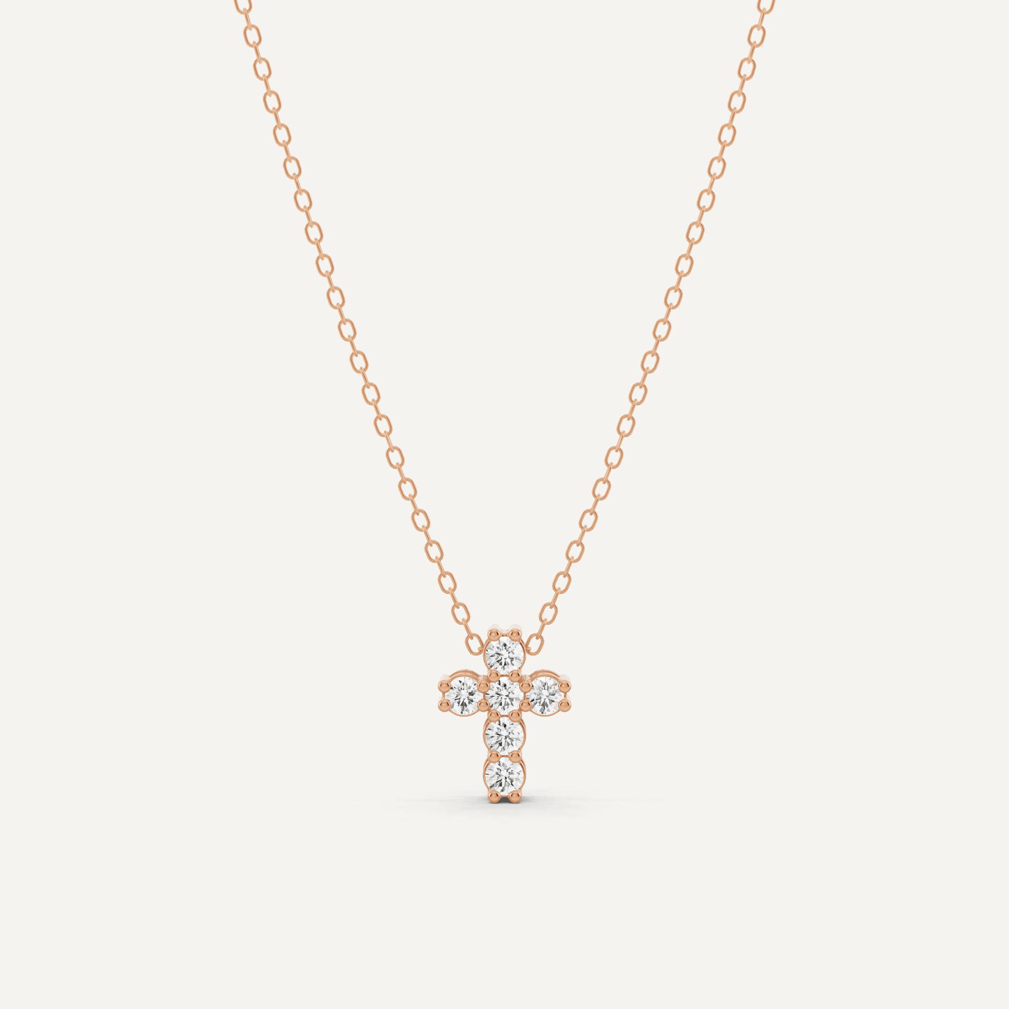 1/4 ctw Round Diamond Cross Pendant - Lotus Diamond