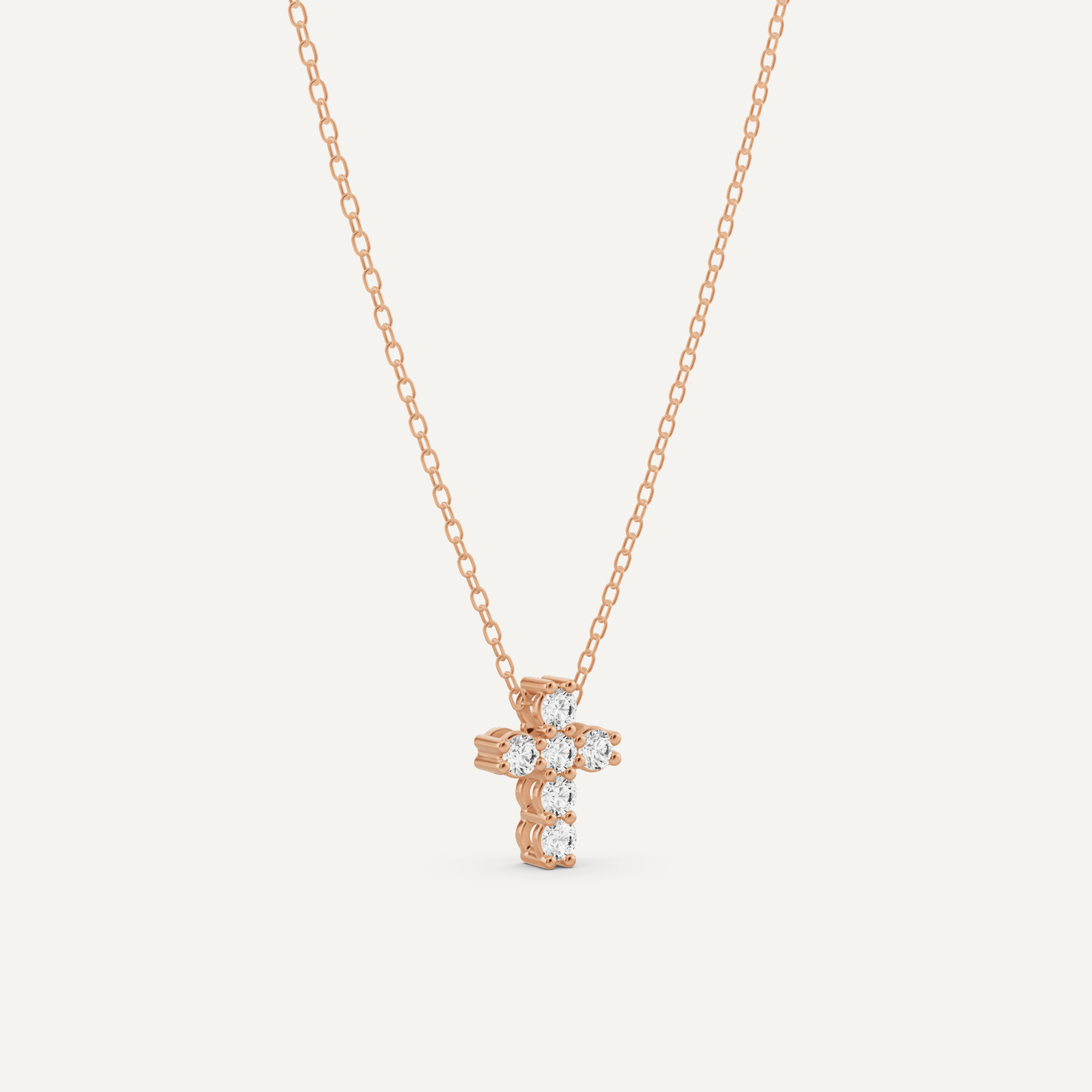 1/4 ctw Round Diamond Cross Pendant - Lotus Diamond