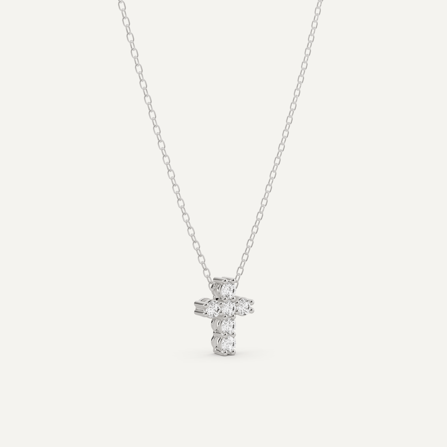 1/4 ctw Round Diamond Cross Pendant - Lotus Diamond