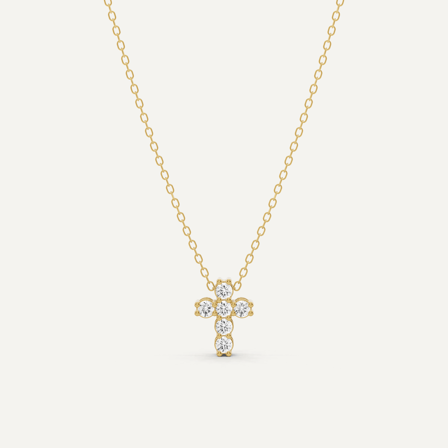 1/4 ctw Round Diamond Cross Pendant - Lotus Diamond