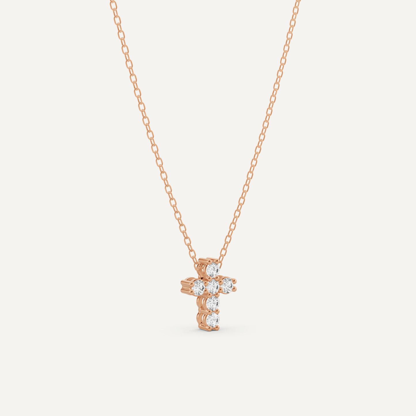 1/4 ctw Round Diamond Cross Pendant - Lotus Diamond