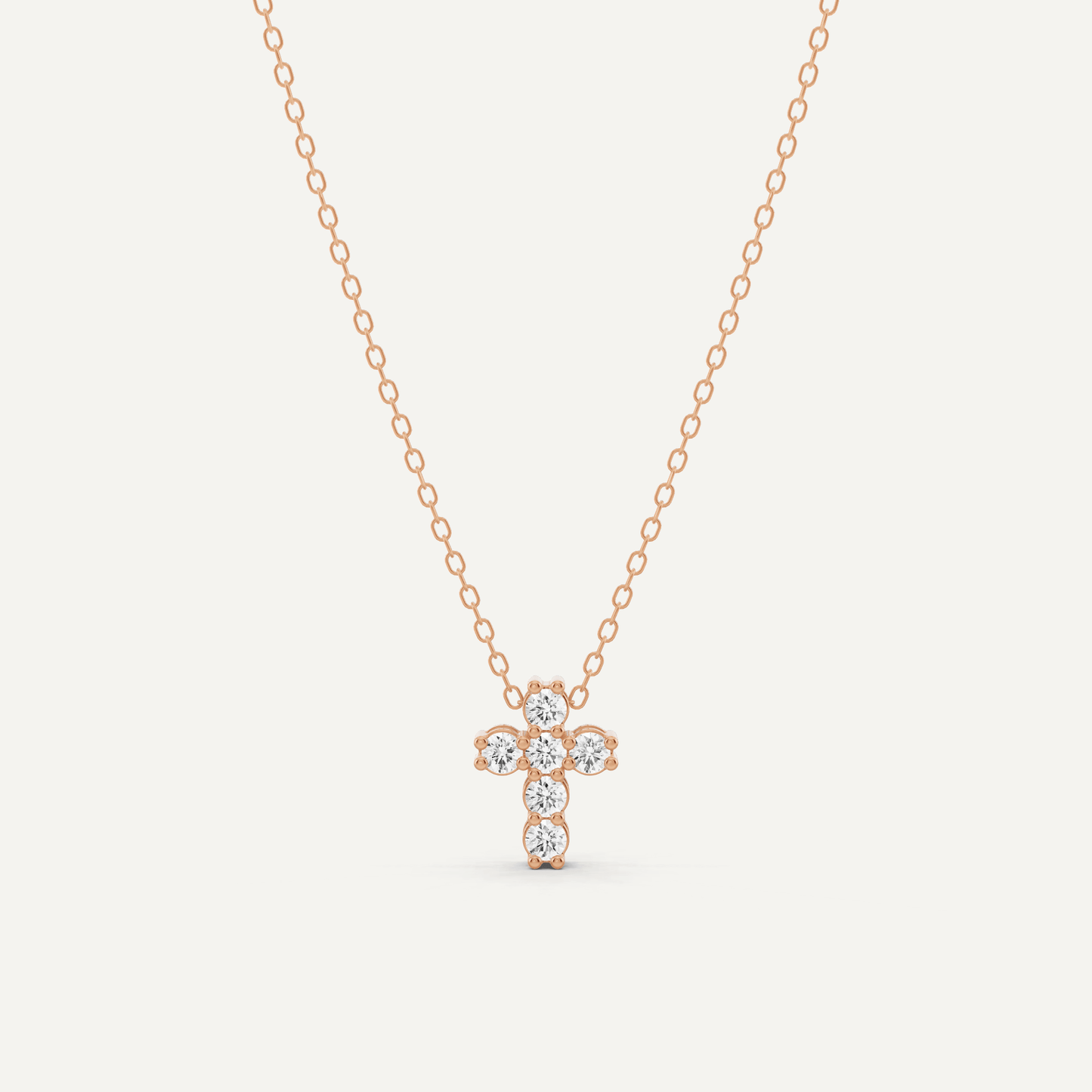 1/4 ctw Round Diamond Cross Pendant - Lotus Diamond