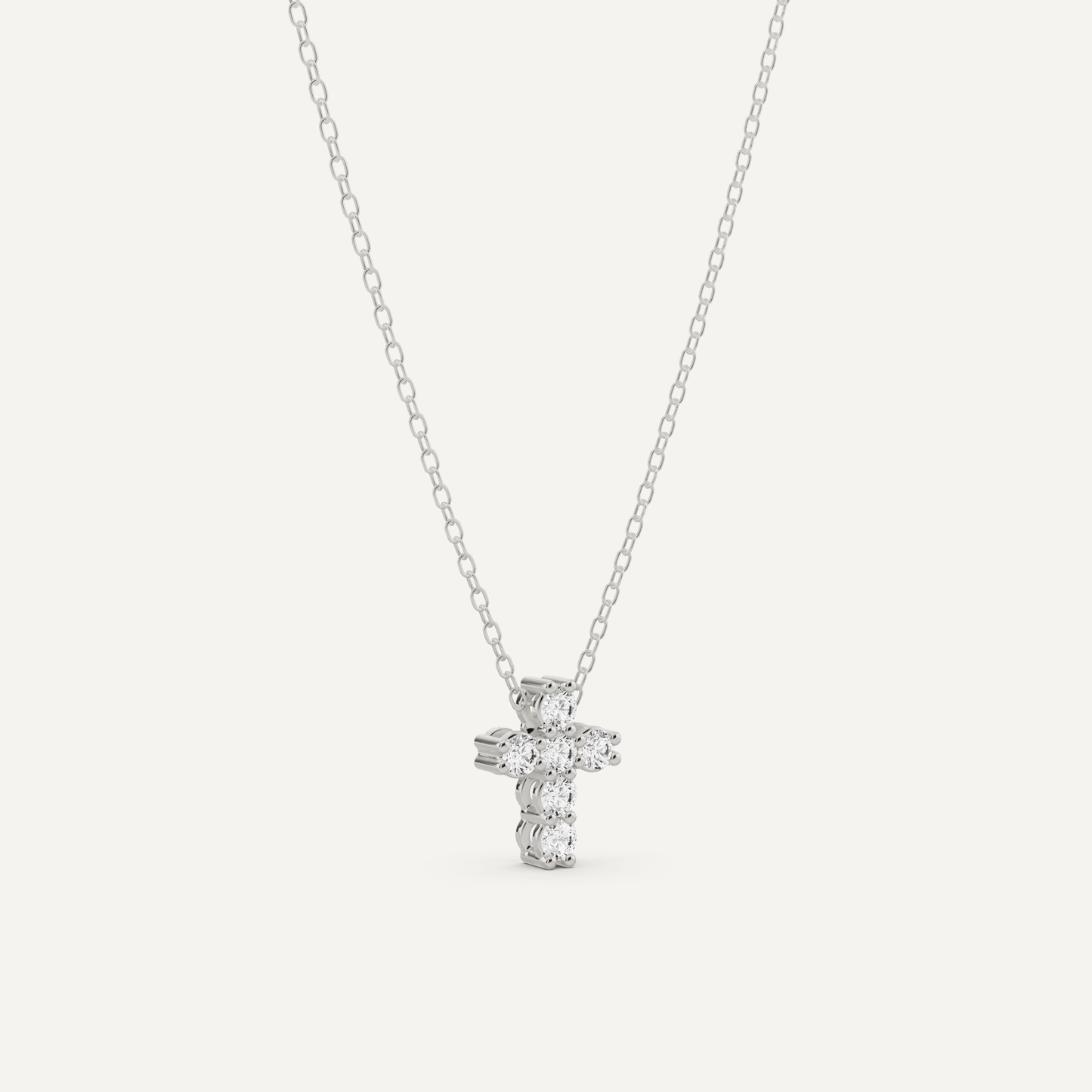 1/4 ctw Round Diamond Cross Pendant - Lotus Diamond