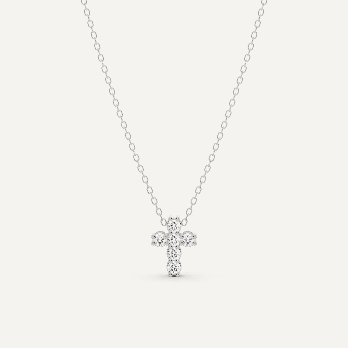 1/4 ctw Round Diamond Cross Pendant - Lotus Diamond