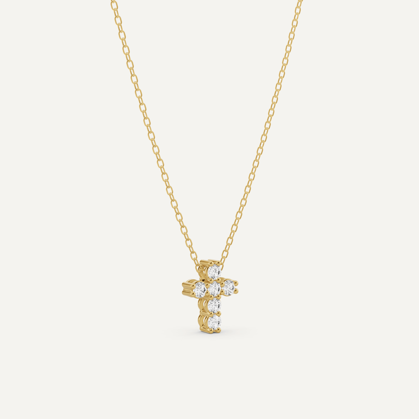1/4 ctw Round Diamond Cross Pendant - Lotus Diamond