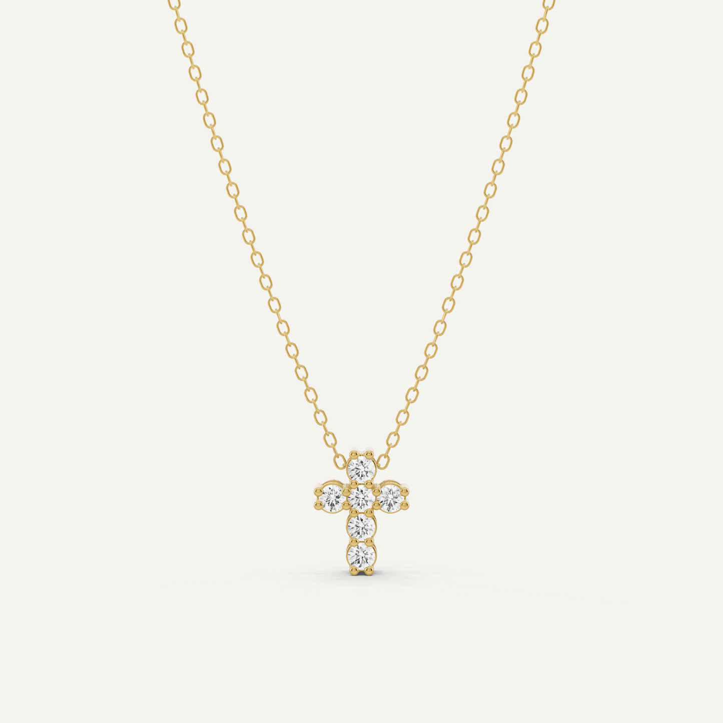 1/4 ctw Round Diamond Cross Pendant - Lotus Diamond