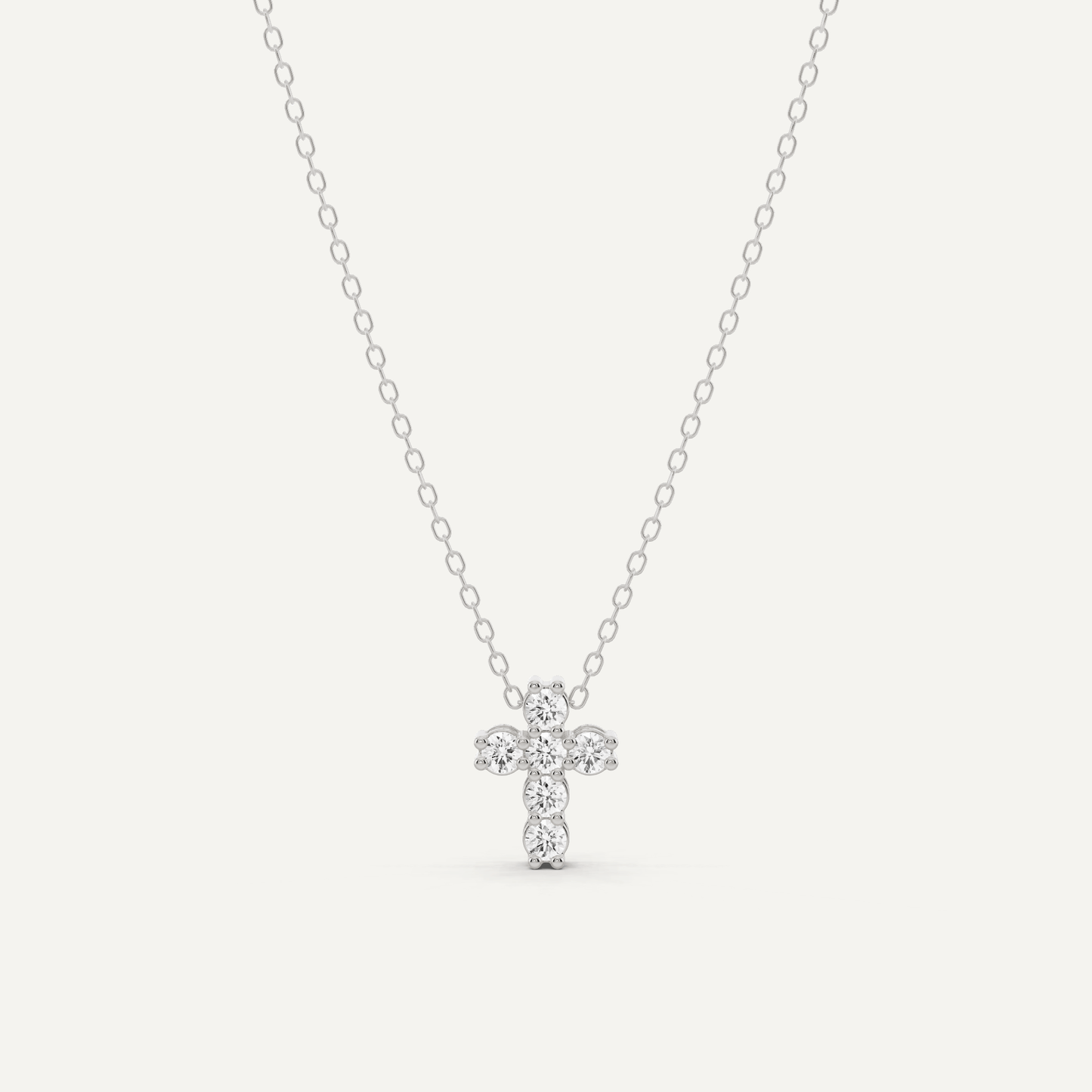 1/4 ctw Round Diamond Cross Pendant - Lotus Diamond