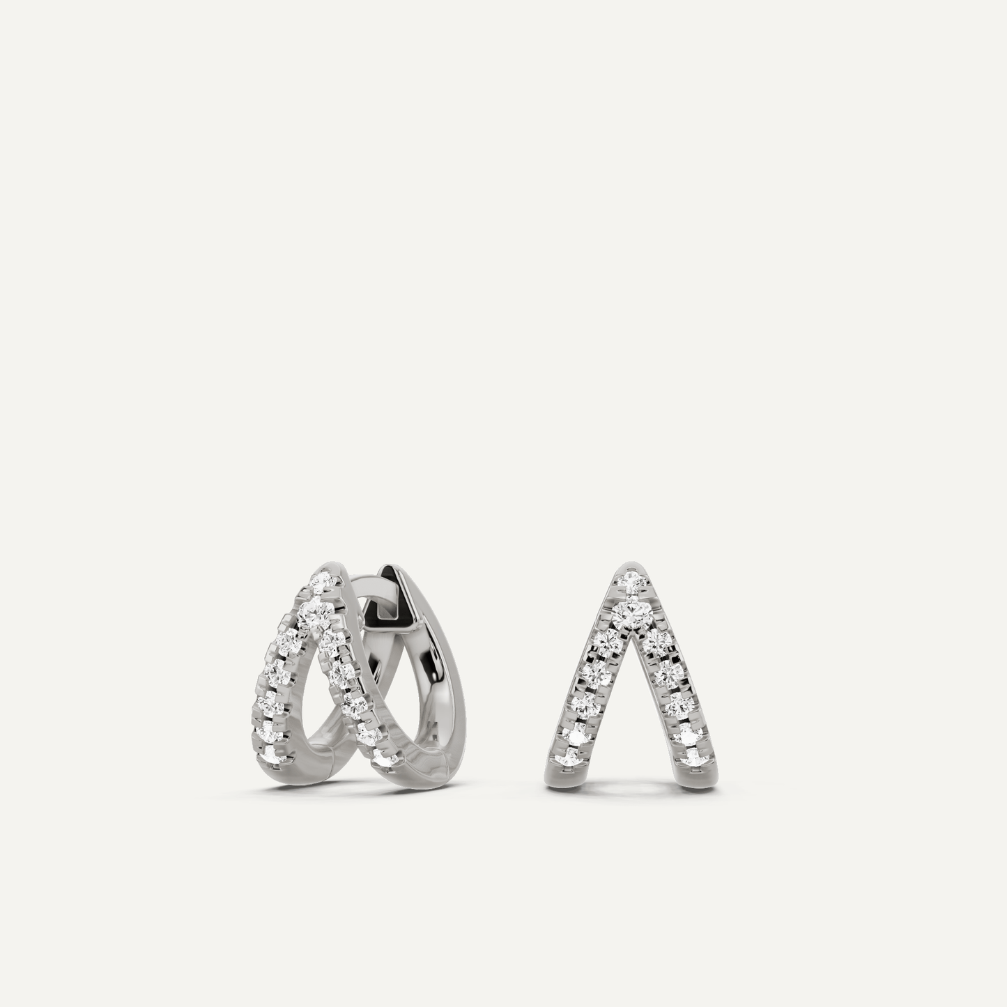 1/4 ctw Round Diamond Double Hoop Earrings - Lotus Diamond