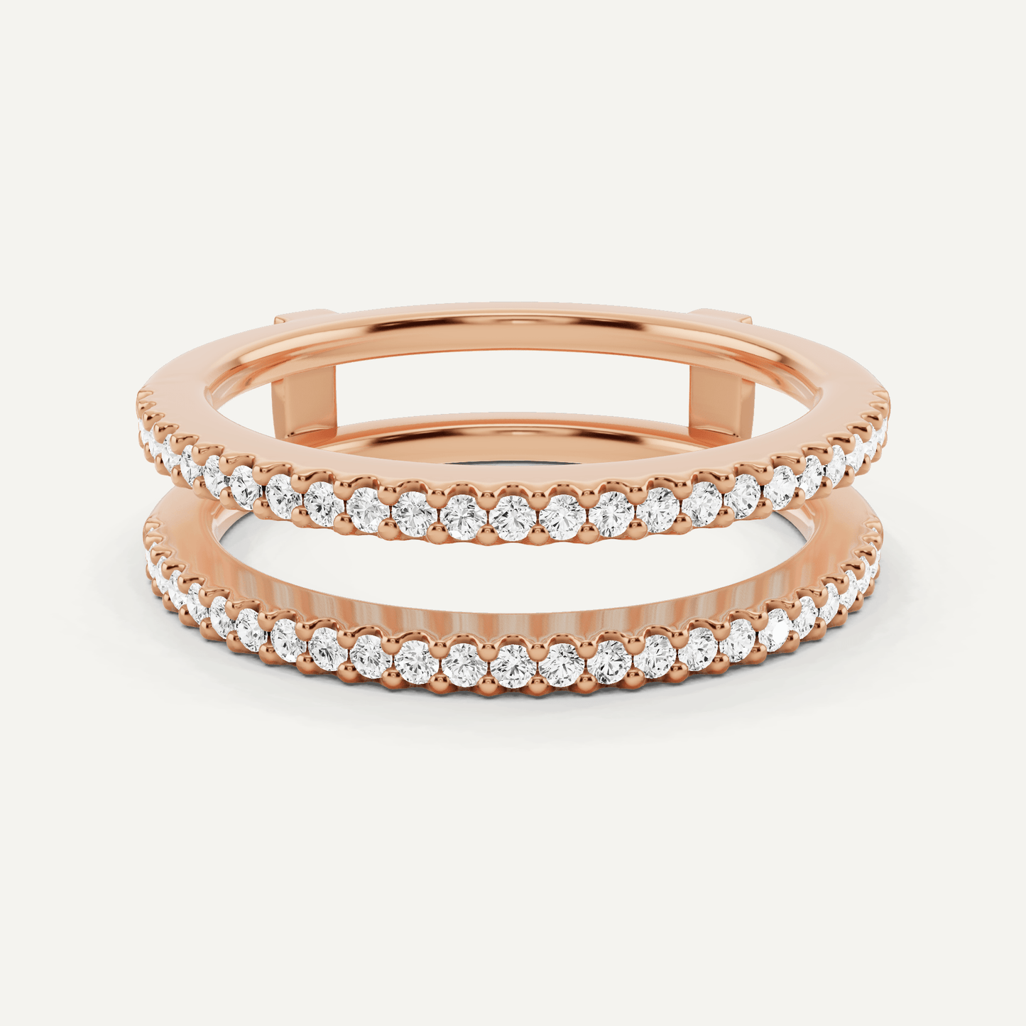 1/4 ctw Round Diamond Double Row Ring Enhancer - Lotus Diamond