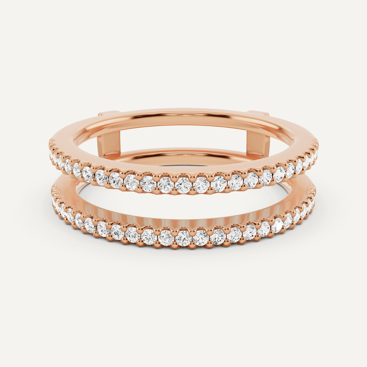 1/4 ctw Round Diamond Double Row Ring Enhancer - Lotus Diamond
