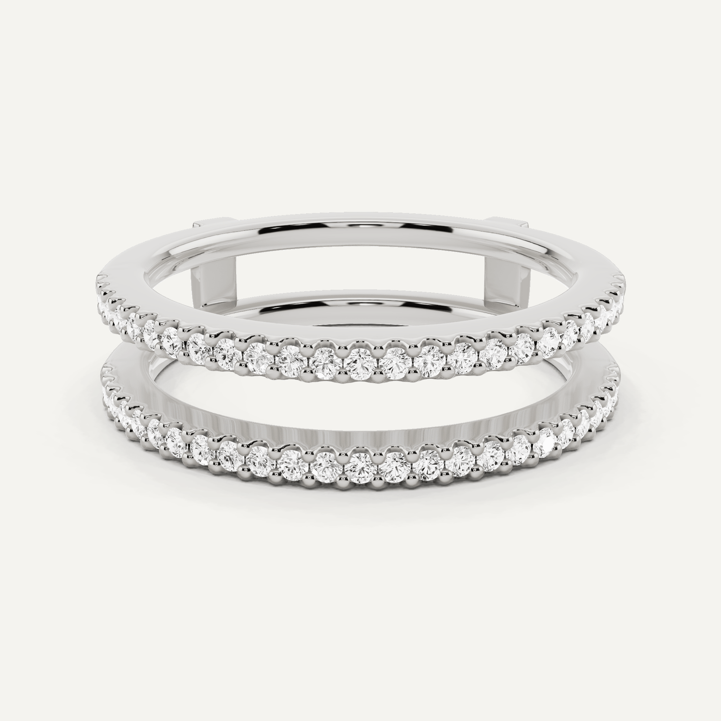 1/4 ctw Round Diamond Double Row Ring Enhancer - Lotus Diamond