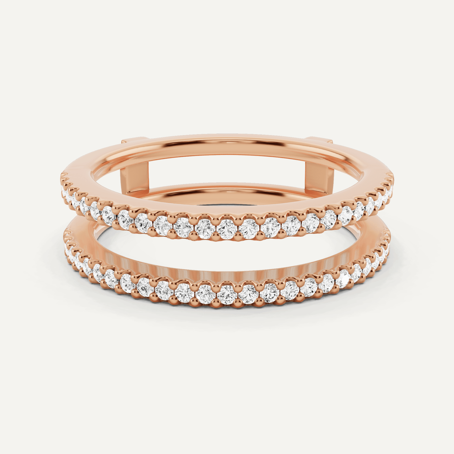 1/4 ctw Round Diamond Double Row Ring Enhancer - Lotus Diamond