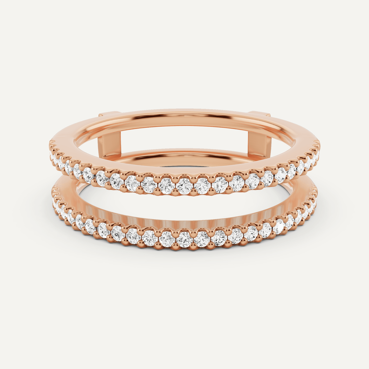 1/4 ctw Round Diamond Double Row Ring Enhancer - Lotus Diamond